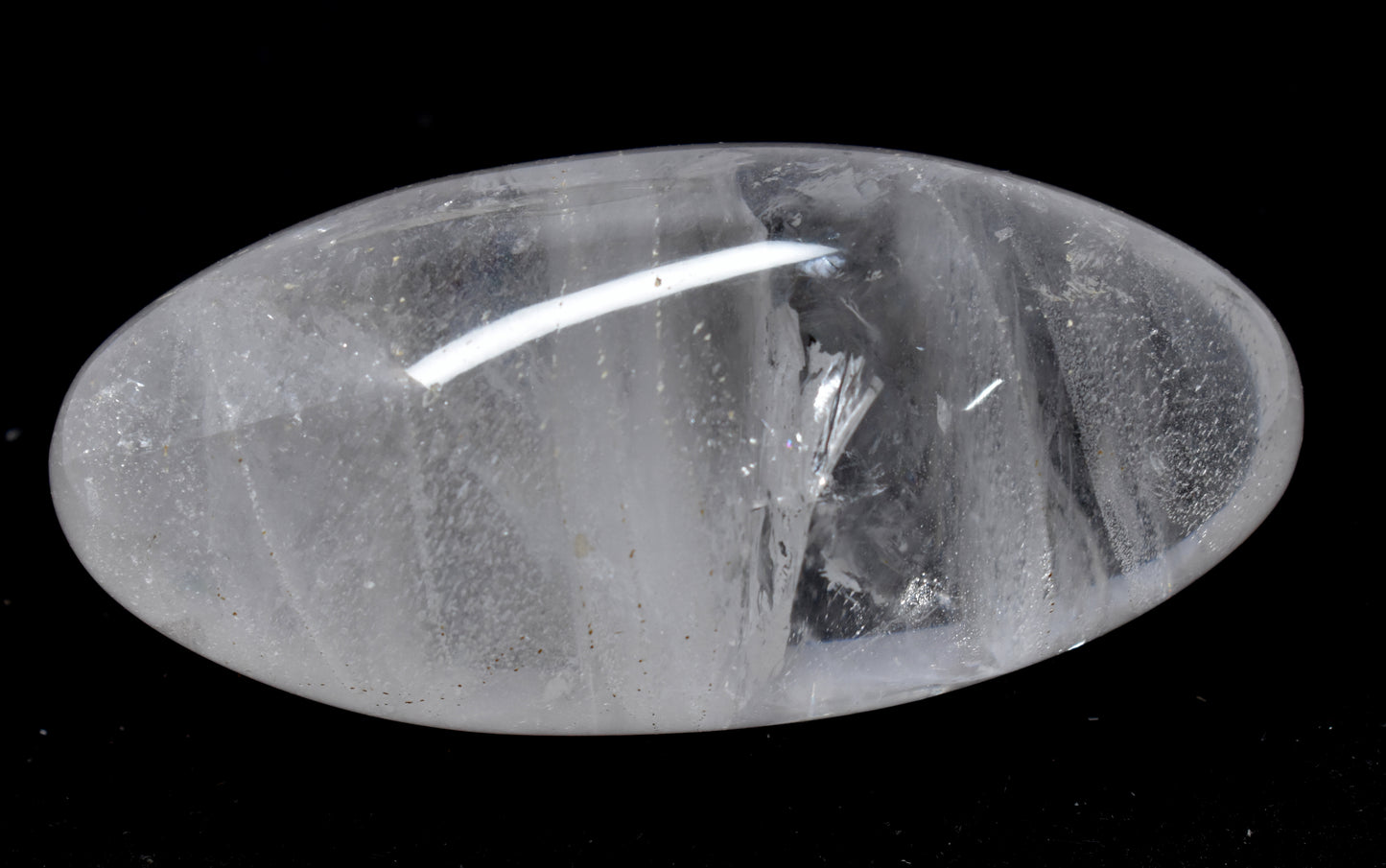 Crystal SHIVA LINGAM, Rare Solid Crystal Quartz Lingam Energy Balancing Stone With Teakwood Stand - {Weight-715.00 Gram}