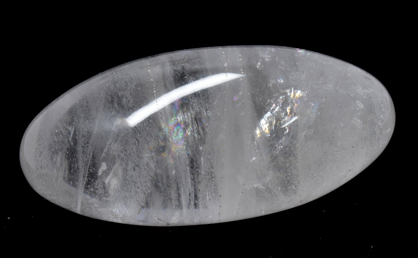 Crystal SHIVA LINGAM, Rare Solid Crystal Quartz Lingam Energy Balancing Stone With Teakwood Stand - {Weight-715.00 Gram}