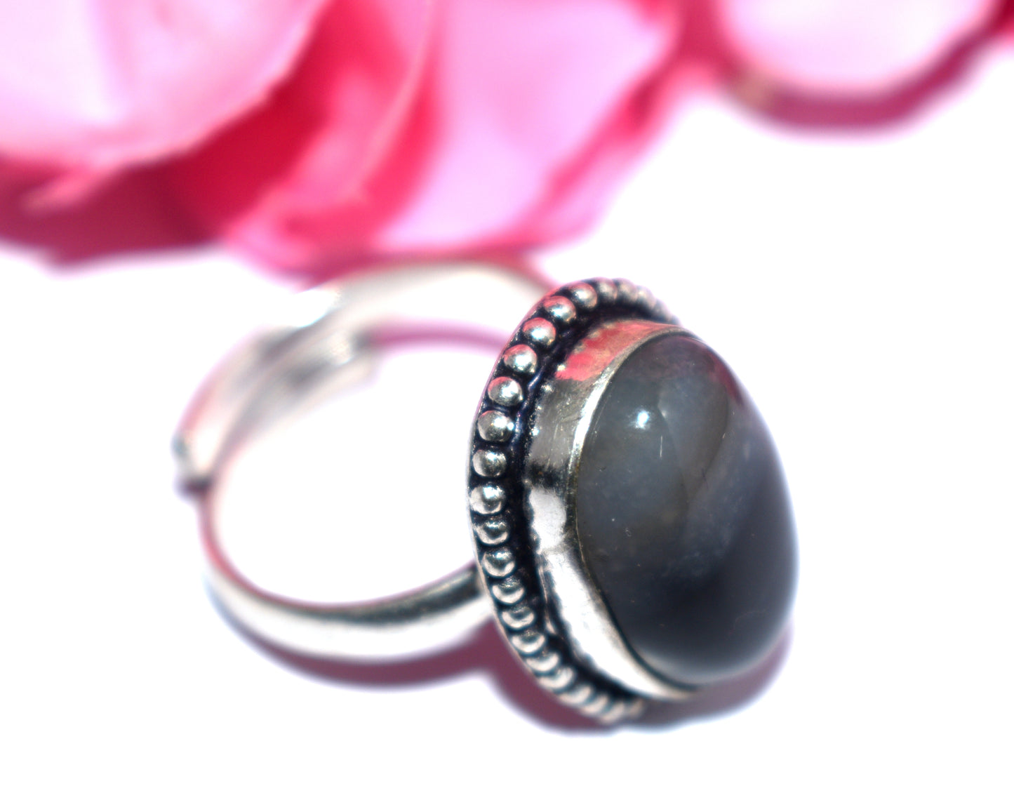 Hakik Stone Ring | Free Size | Spiritual Healing Jewelry - {Weight- 8.40 Gram}
