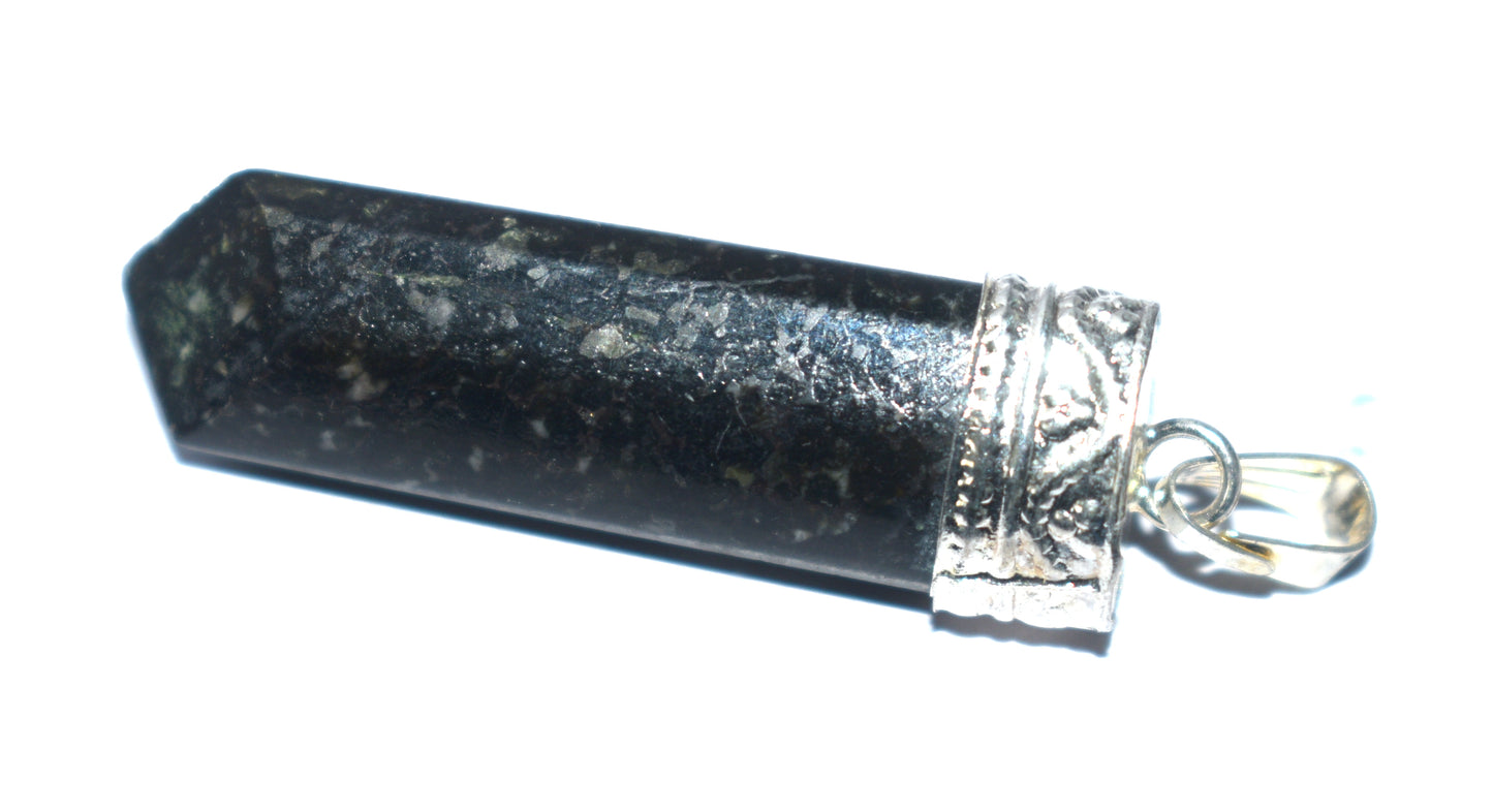 Beautiful Black Tourmaline Crystal Pencil Pendant - {Weight- 7.98 Gram}