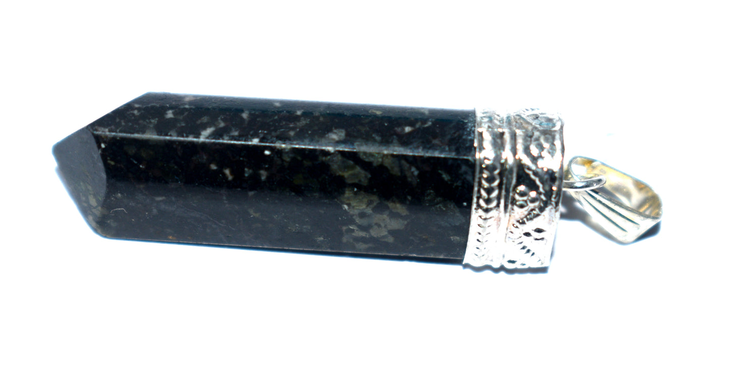 Beautiful Black Tourmaline Crystal Pencil Pendant - {Weight- 7.98 Gram}