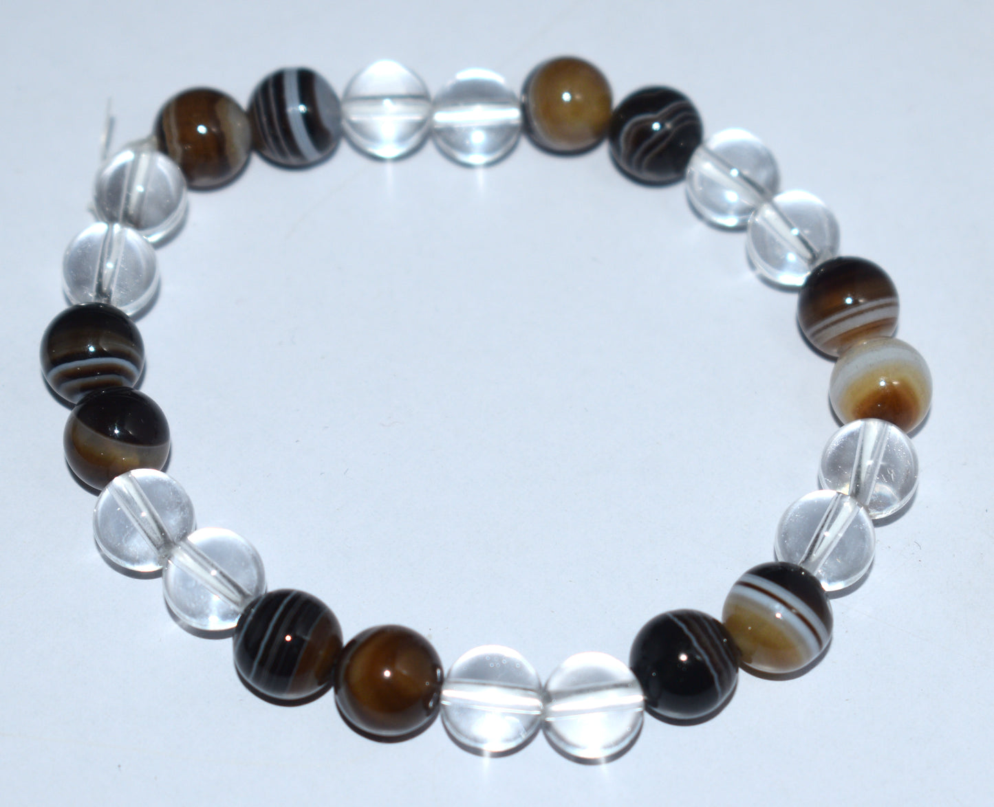 Hakik & Clear Crystal Bead Bracelet – Adjustable Spiritual Jewelry