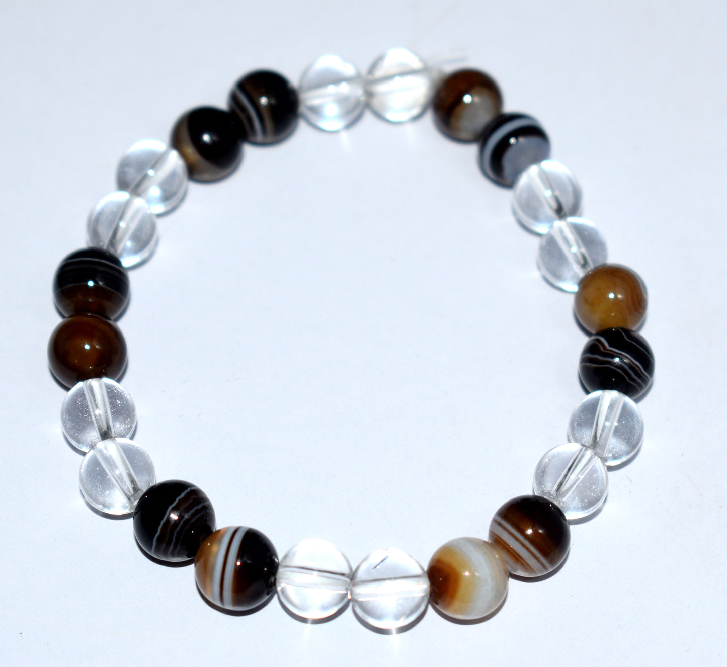 Hakik & Clear Crystal Bead Bracelet – Adjustable Spiritual Jewelry