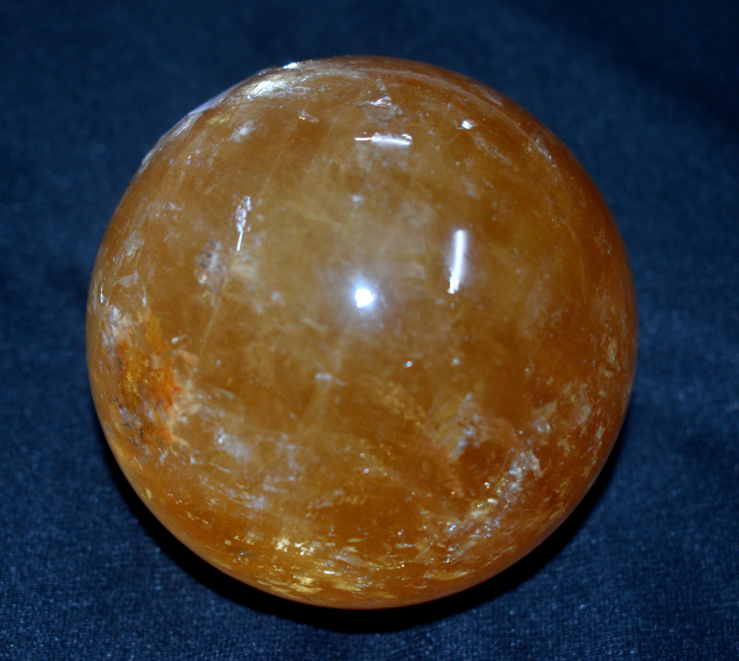 Yellow Calcite Round Ball Sphere ā Healing Crystal Ball for Energy & Chakra Balancing - {Weight- 722.00 Gram}