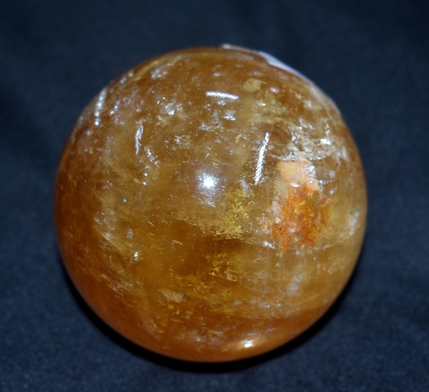 Yellow Calcite Round Ball Sphere ā Healing Crystal Ball for Energy & Chakra Balancing - {Weight- 722.00 Gram}