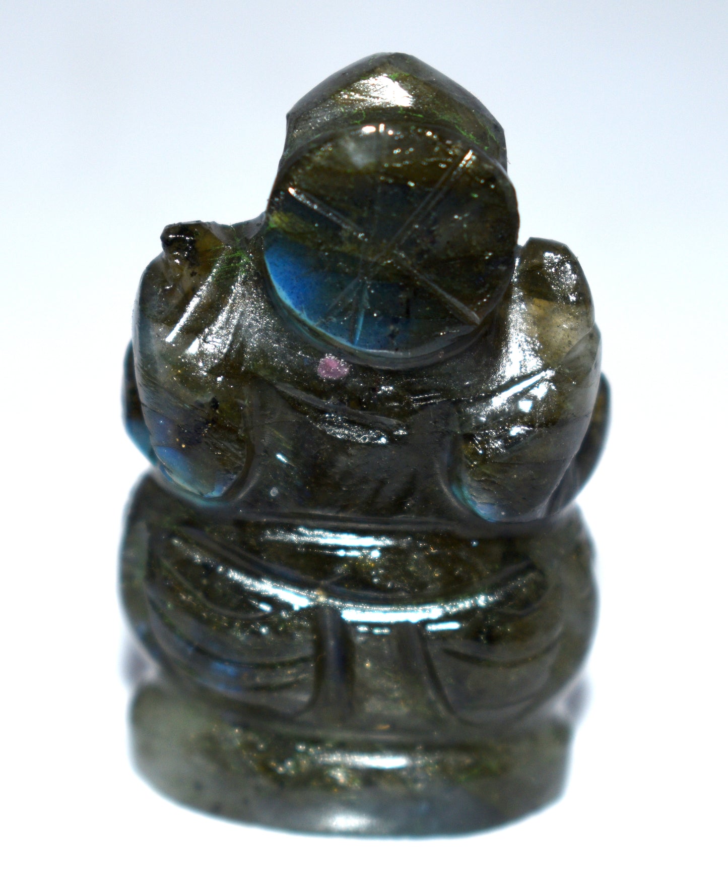 Labradorite Lord Ganesh Idol – Intuition, Transformation & Protection - {Weight-29.25 Gram} - Size- 1.5x1'' inches