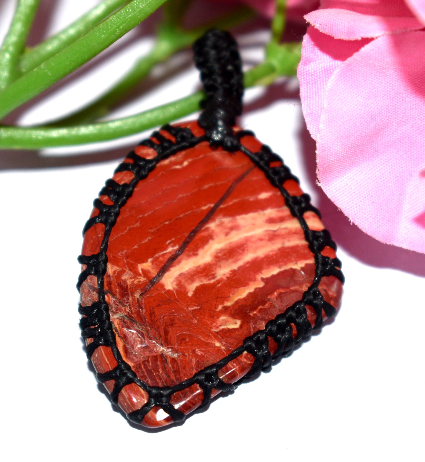 Agate Gemstone Pendant Macrame {Thread} Pendant - {Weight- 12.69 Gram}