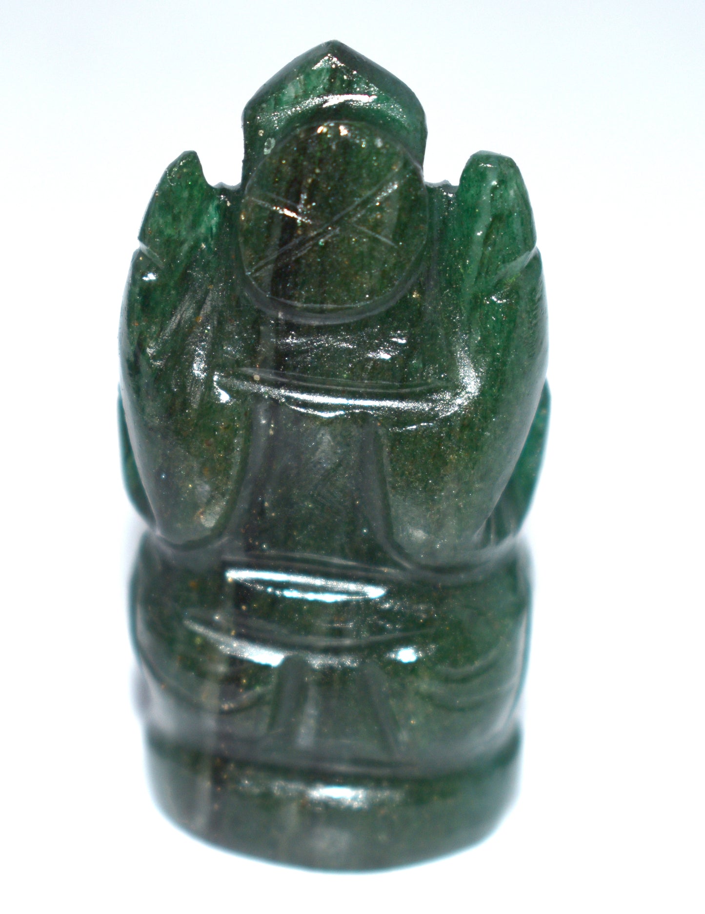 Beautiful Green Aventurine Lord Ganesha Statue – Prosperity & Success Crystal Idol - {Weight- 26.55 Gram} - Size- 1.5x1'' inches