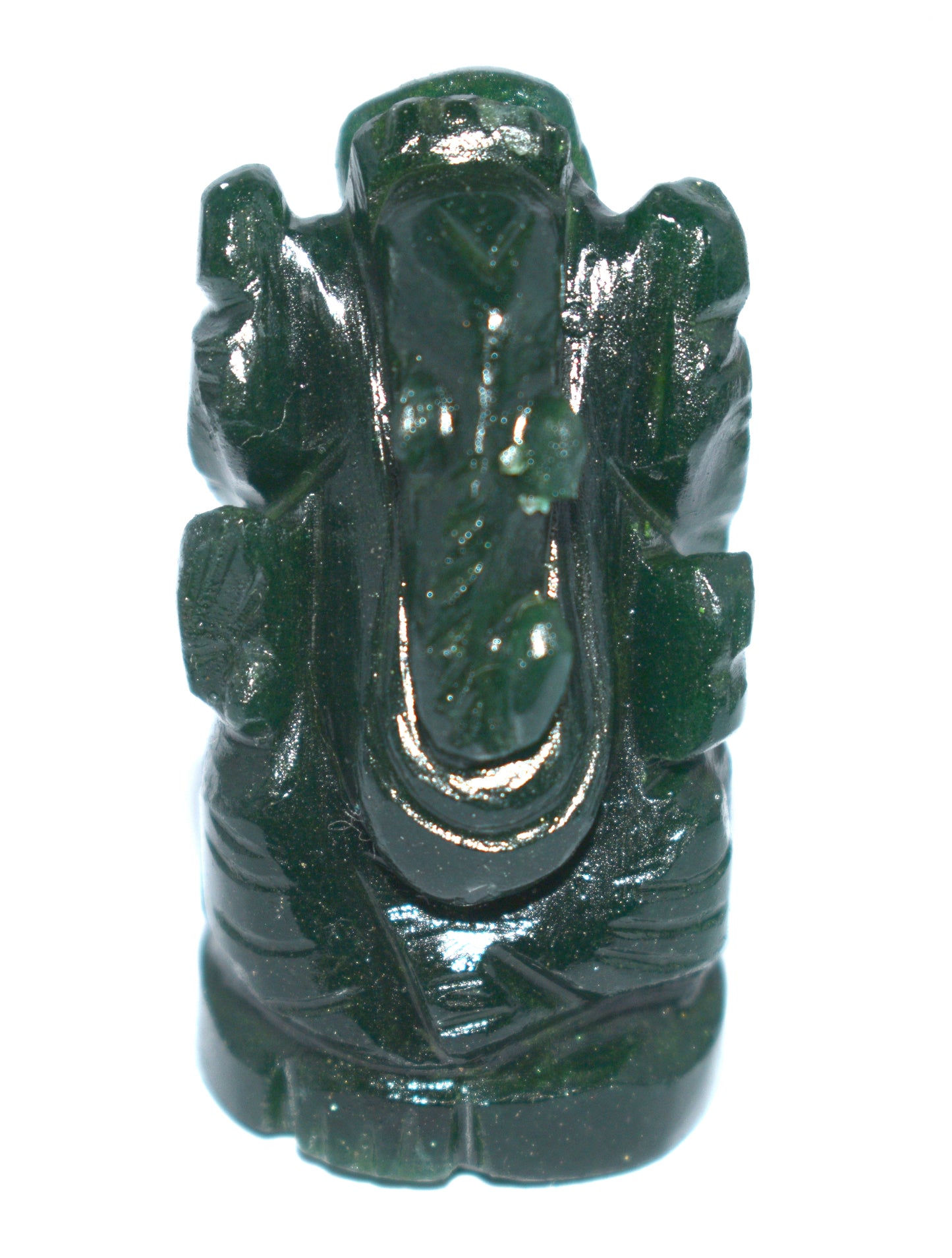 Green Aventurine Lord Ganesha Statue – Prosperity & Success Crystal Idol - {Weight- 35.70 Gram} - Size- 1.5x1'' inches