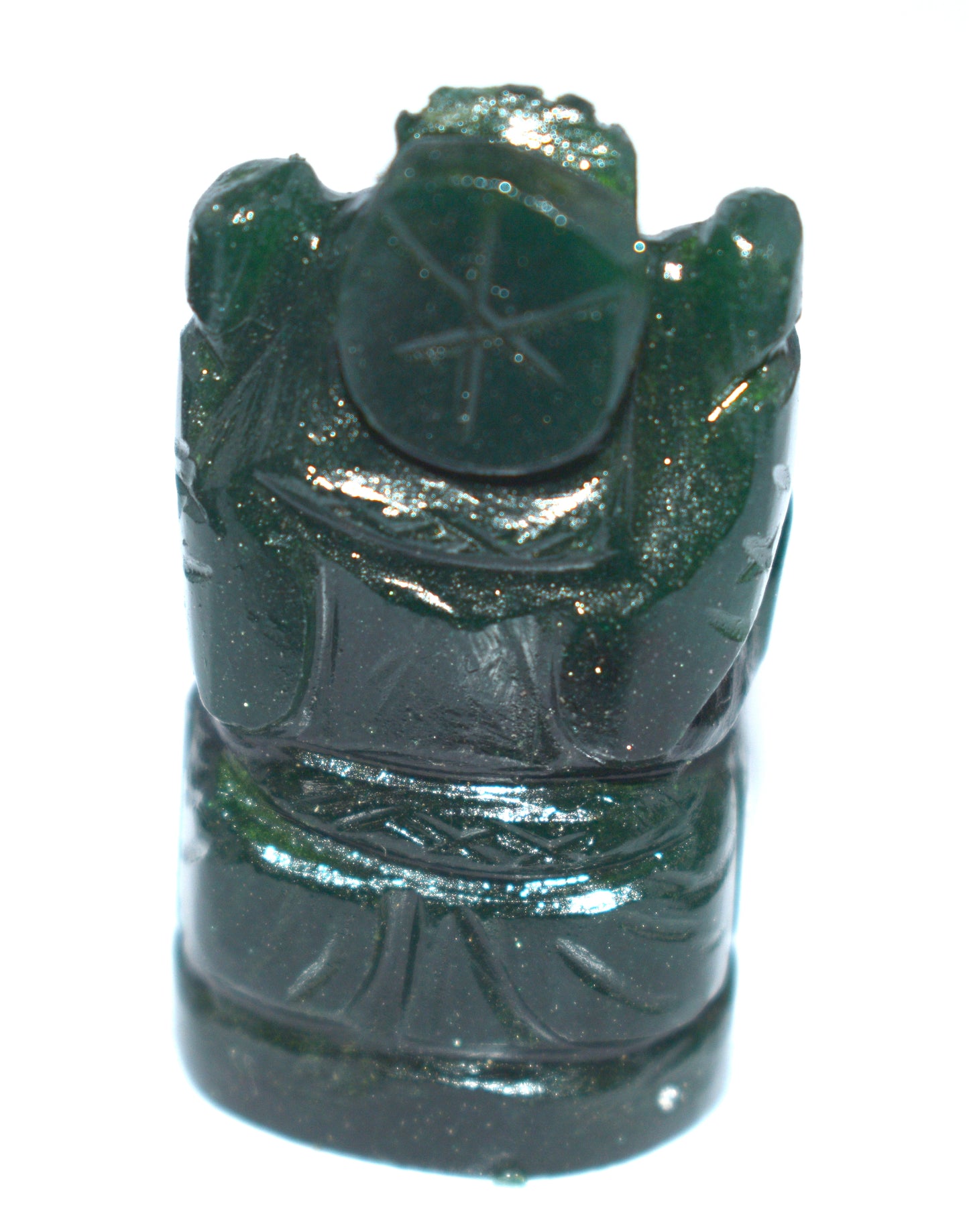 Green Aventurine Lord Ganesha Statue – Prosperity & Success Crystal Idol - {Weight- 35.70 Gram} - Size- 1.5x1'' inches