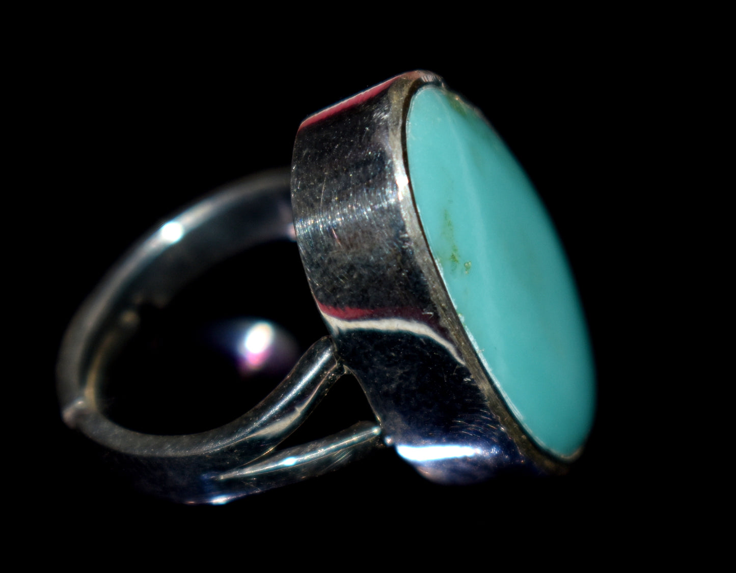 Arizona Turquoise Free Size Sterling Silver Ring- {Weight- 8.96 Gram}