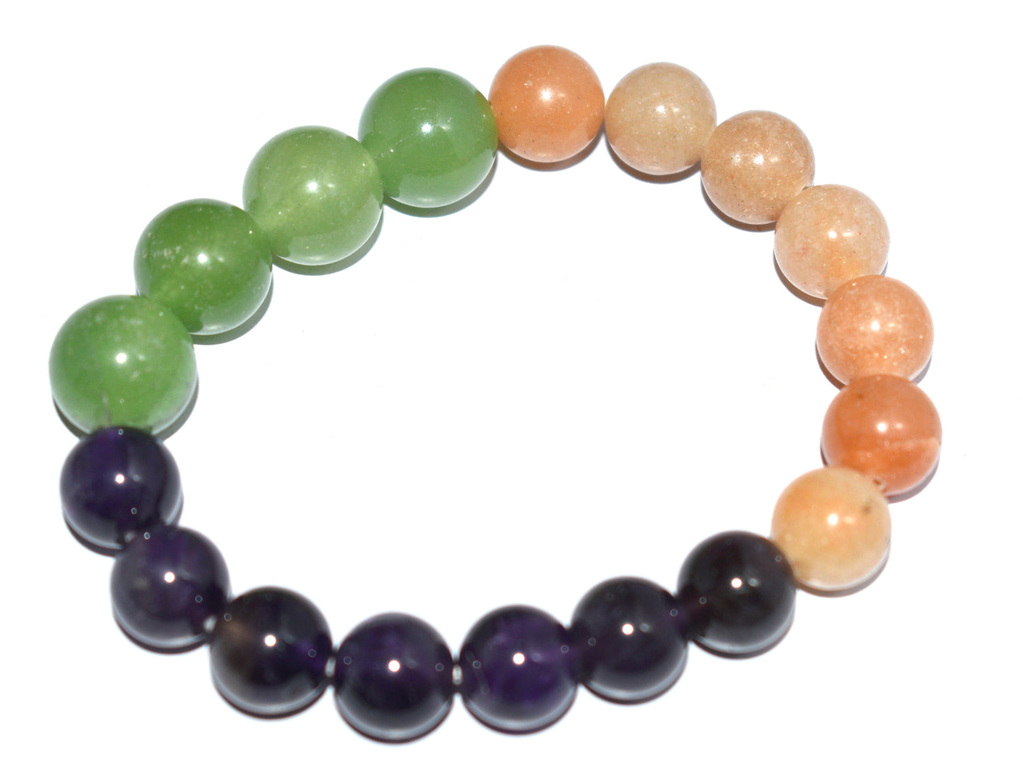 Green & Red Aventurine with Amethyst Bead Adjustable Bracelet – Abundance, Vitality & Spiritual Balance