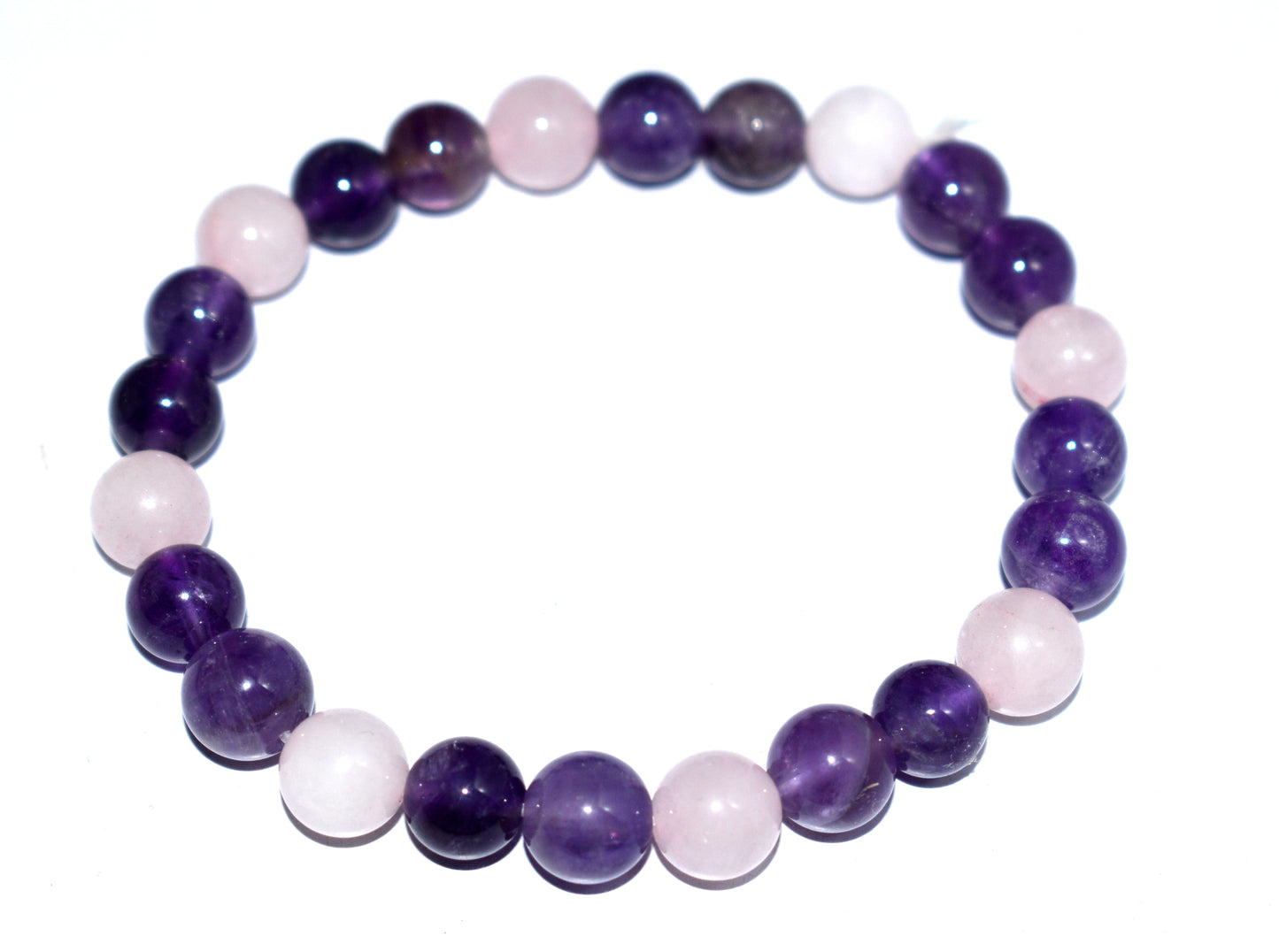Amethyst & Rose Quartz Bead Adjustable Bracelet – Love, Healing & Spiritual Calm