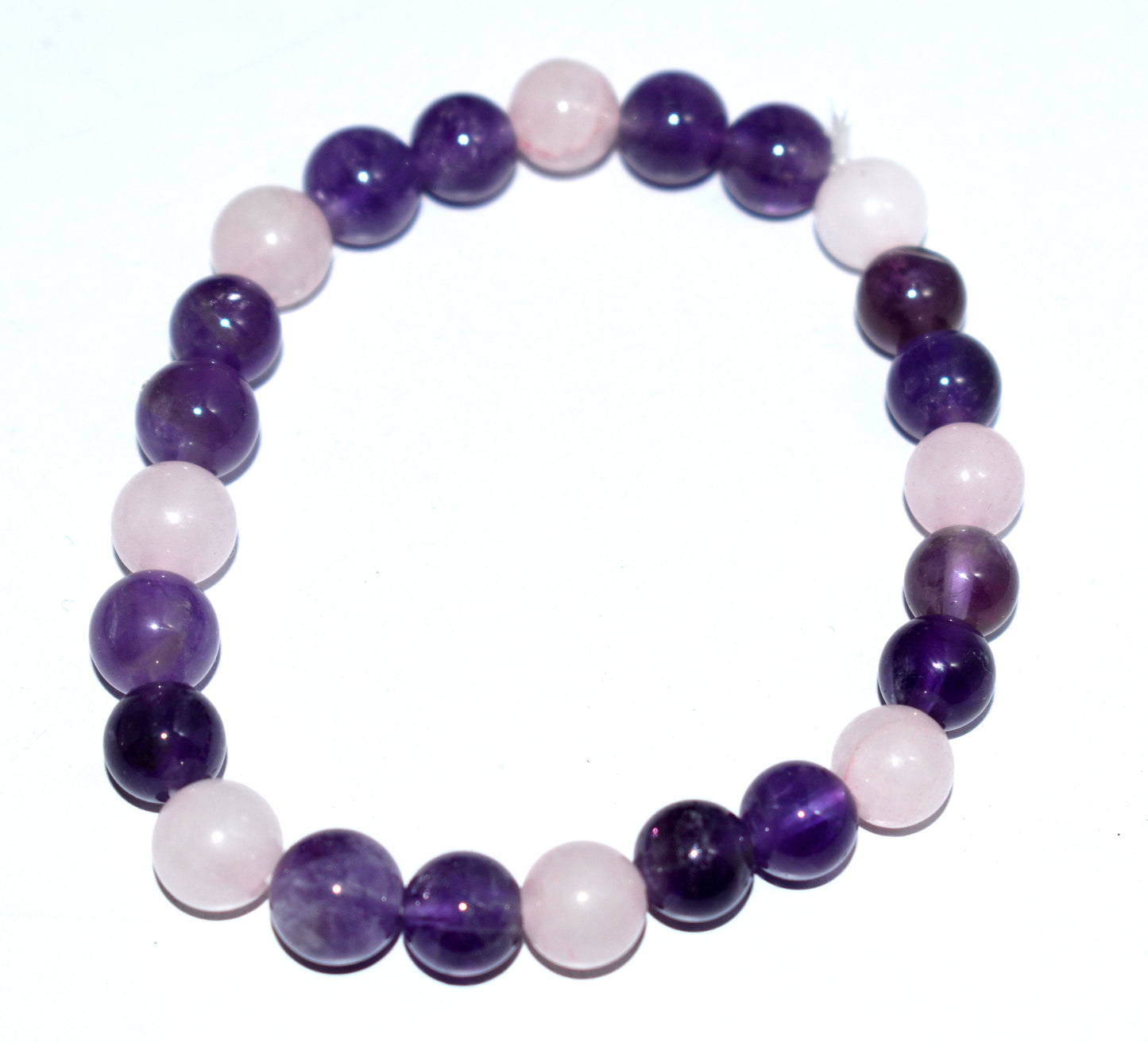 Amethyst & Rose Quartz Bead Adjustable Bracelet – Love, Healing & Spiritual Calm