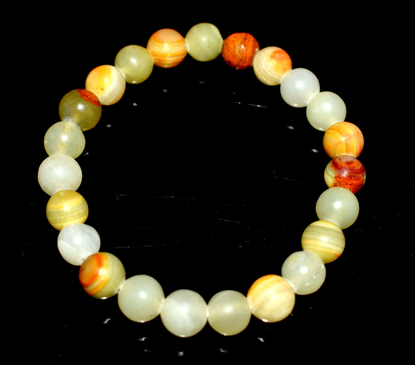 Yellow and Green Banded Calcite Bracelet