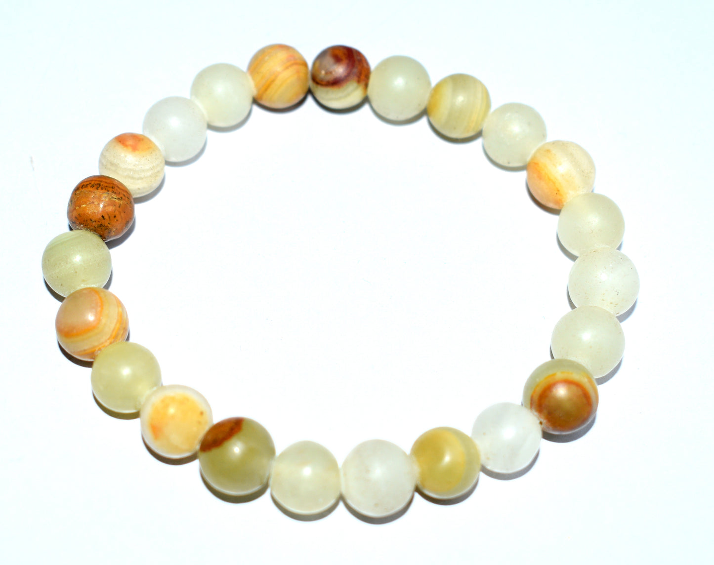 Yellow and Green Banded Calcite Bracelet
