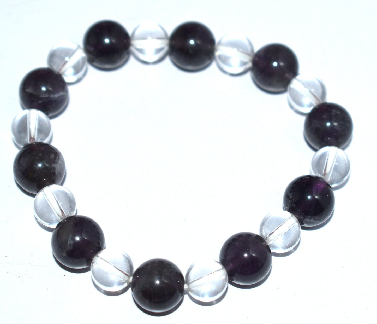 Amethyst & Clear Crystal Adjustable Bracelet – Spiritual Clarity & Calm Energy