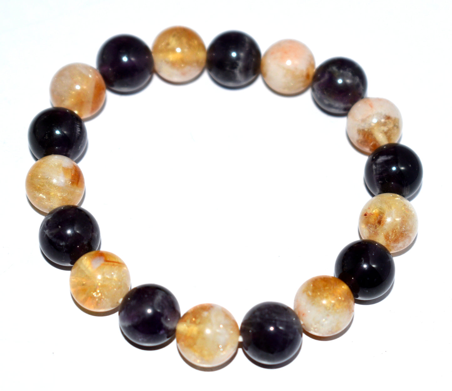 Beautiful Amethyst & Citrine Bead Adjustable Bracelet – Clarity, Abundance & Spiritual Balance