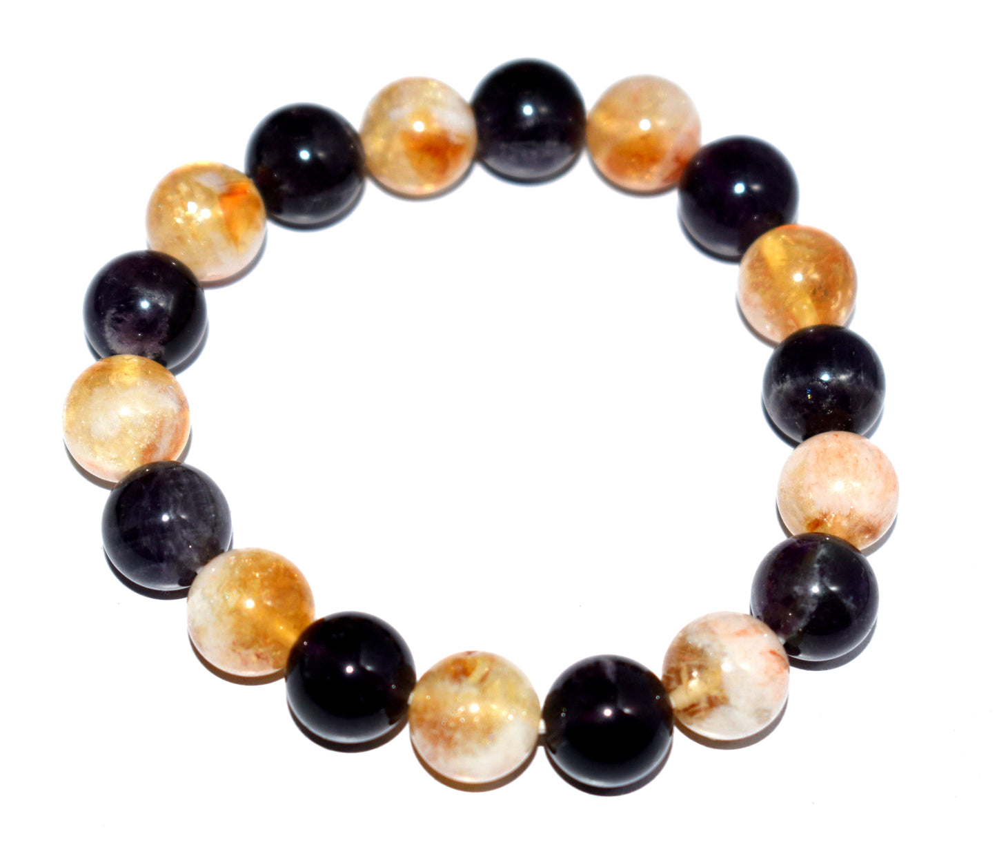 Beautiful Amethyst & Citrine Bead Adjustable Bracelet – Clarity, Abundance & Spiritual Balance