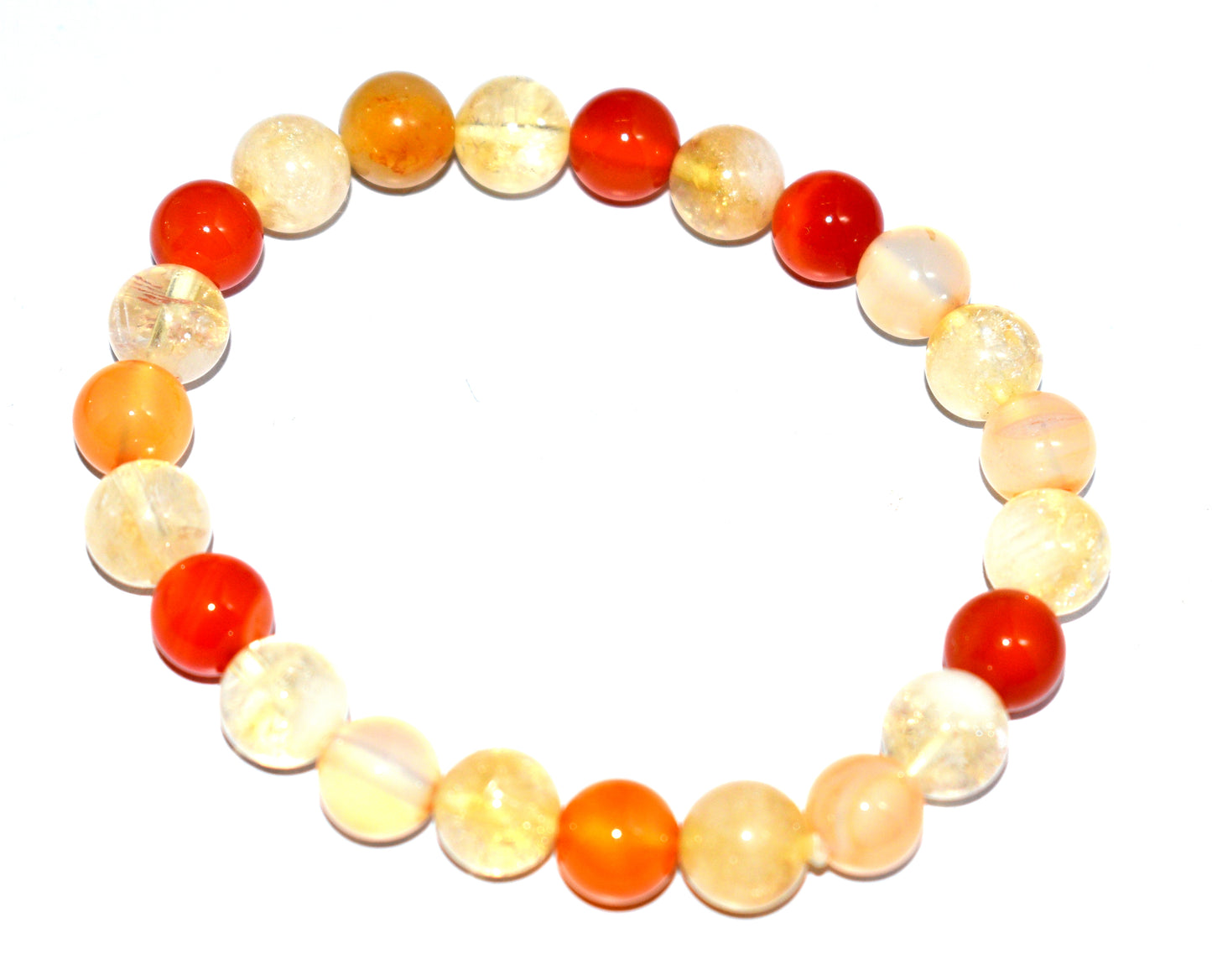 Citrine & Carnelian Adjustable Beaded Bracelet – Energy & Confidence