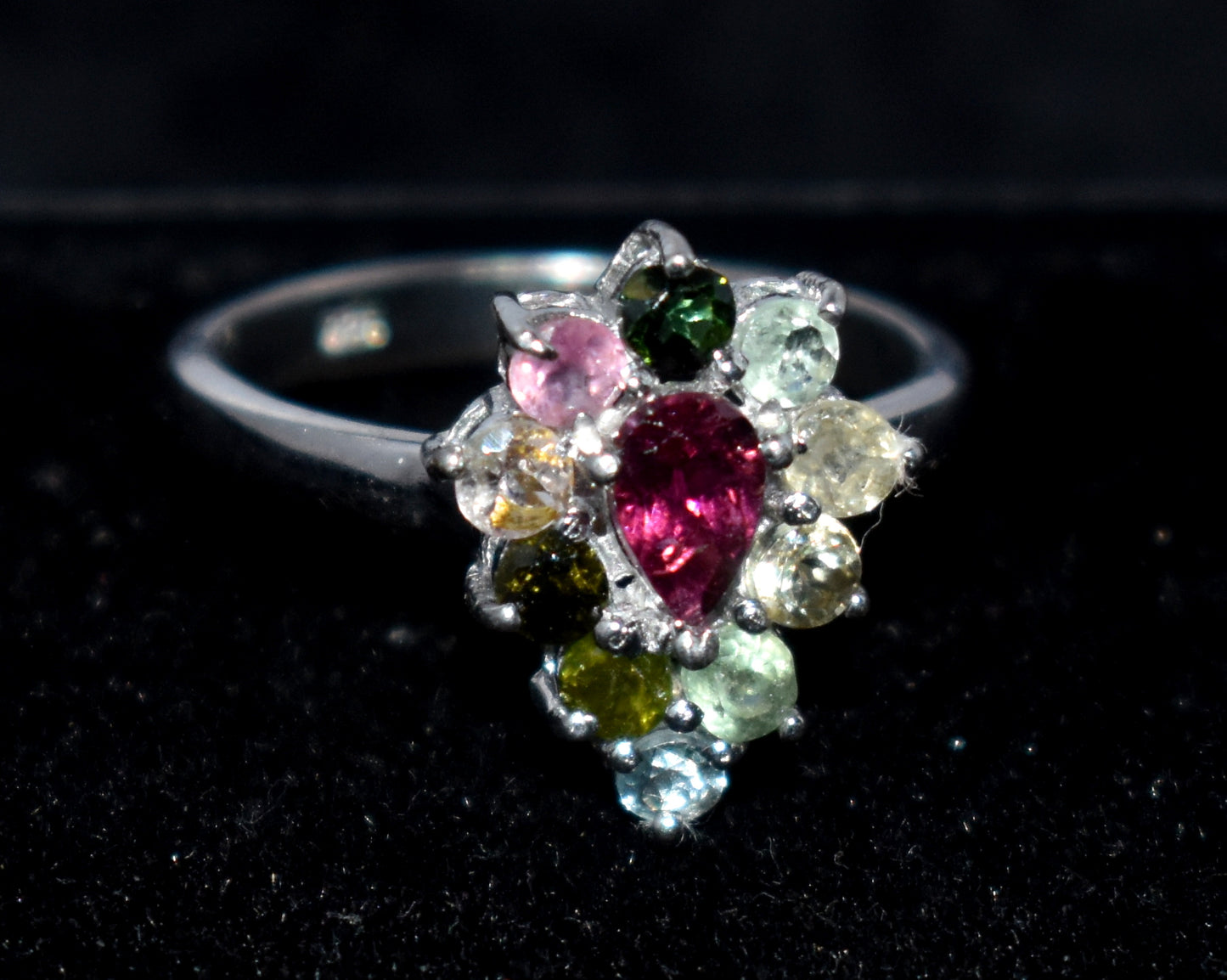 Genuine Tourmaline Silver Ring | Handmade Tourmaline Band | October Birthstone | Tourmaline Jewelry