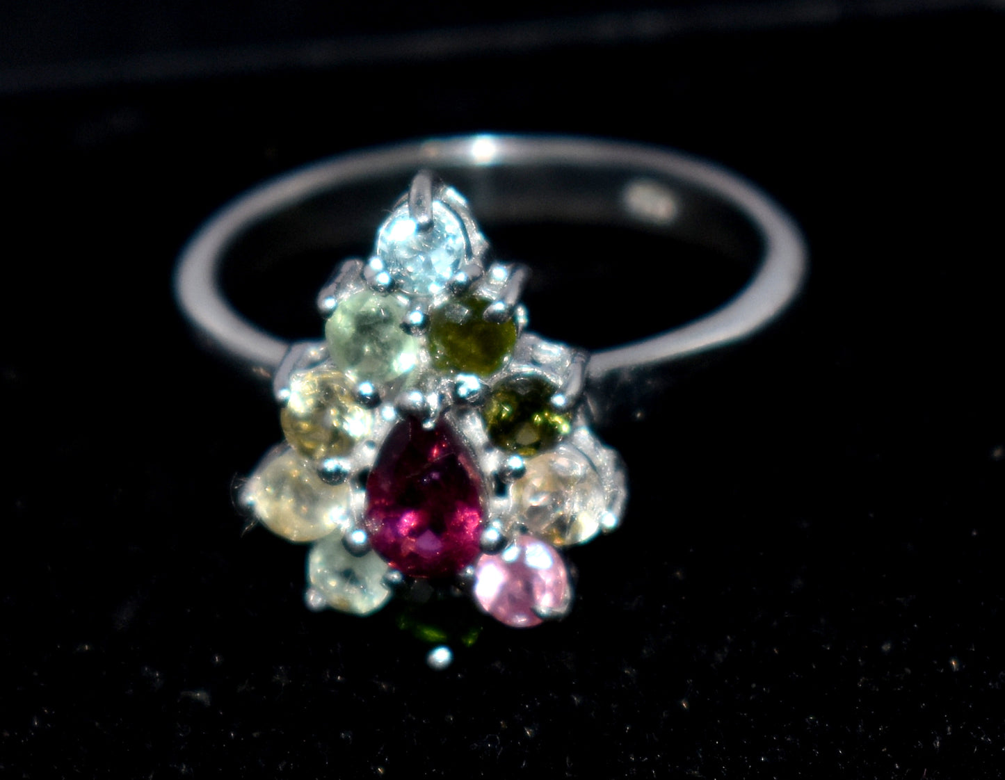 Genuine Tourmaline Silver Ring | Handmade Tourmaline Band | October Birthstone | Tourmaline Jewelry