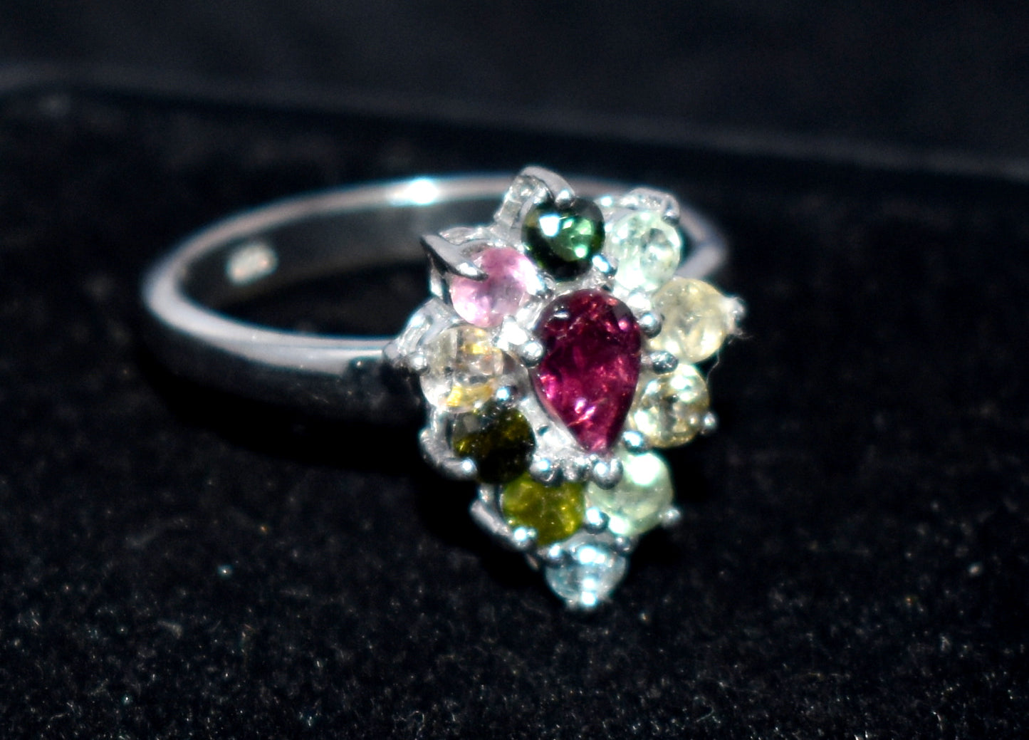 Genuine Tourmaline Silver Ring | Handmade Tourmaline Band | October Birthstone | Tourmaline Jewelry