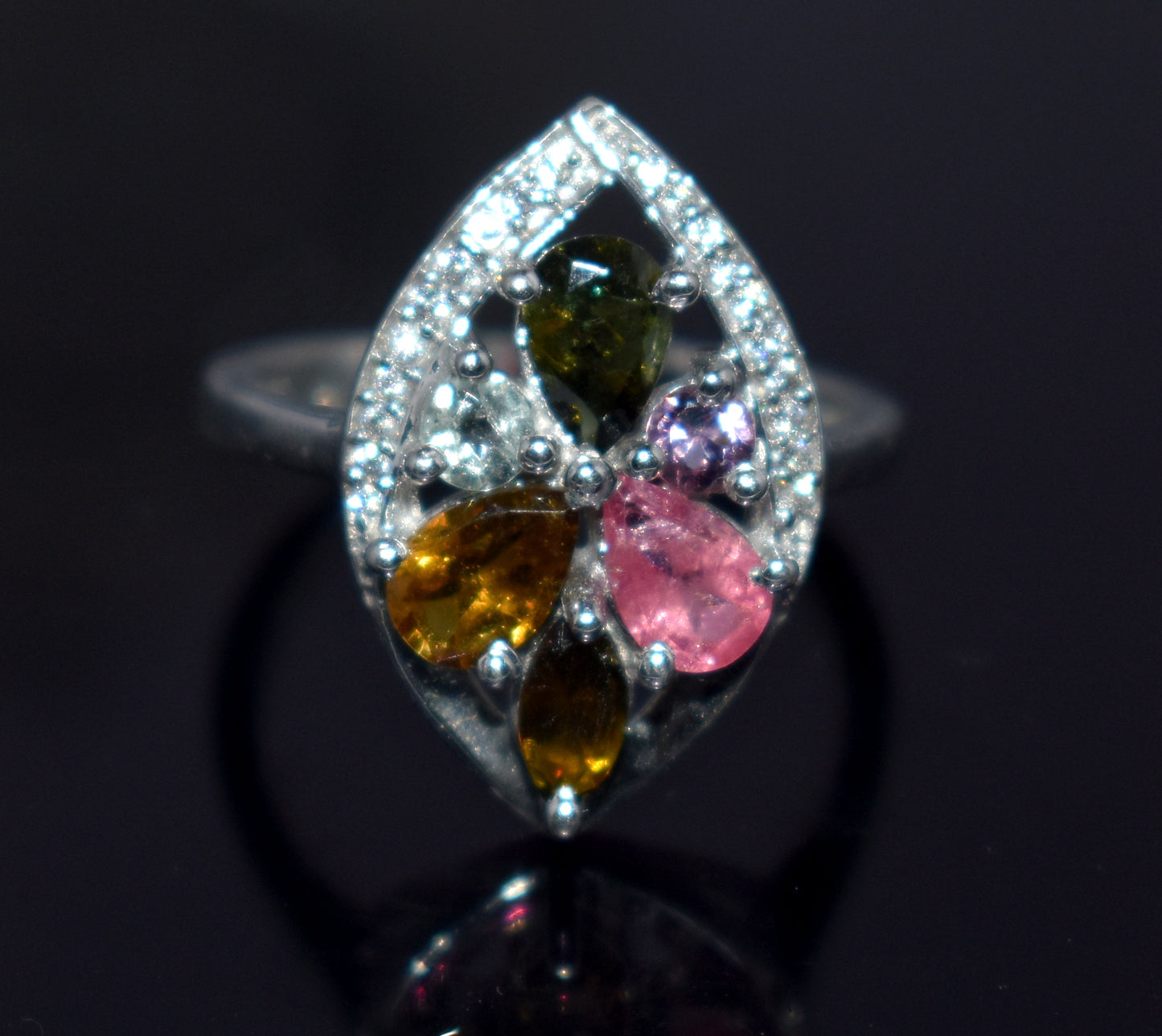 Genuine Tourmaline Silver Ring | Handmade Tourmaline Band | October Birthstone | Tourmaline Jewelry