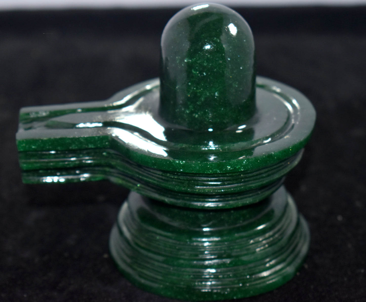 Hand carved Shivling in Dark green aventurine - Shivling - Shivling Statue - {50.60 Gram}