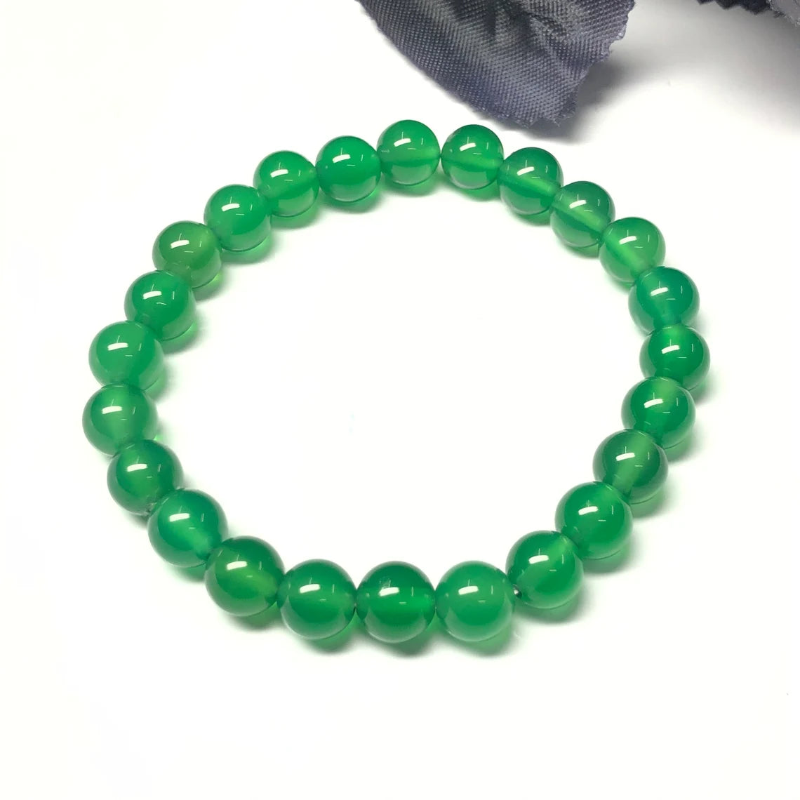 Green Onyx Bead Bracelet - Strength, Healing, Emotional Balance, Chakra Energy Bracelet