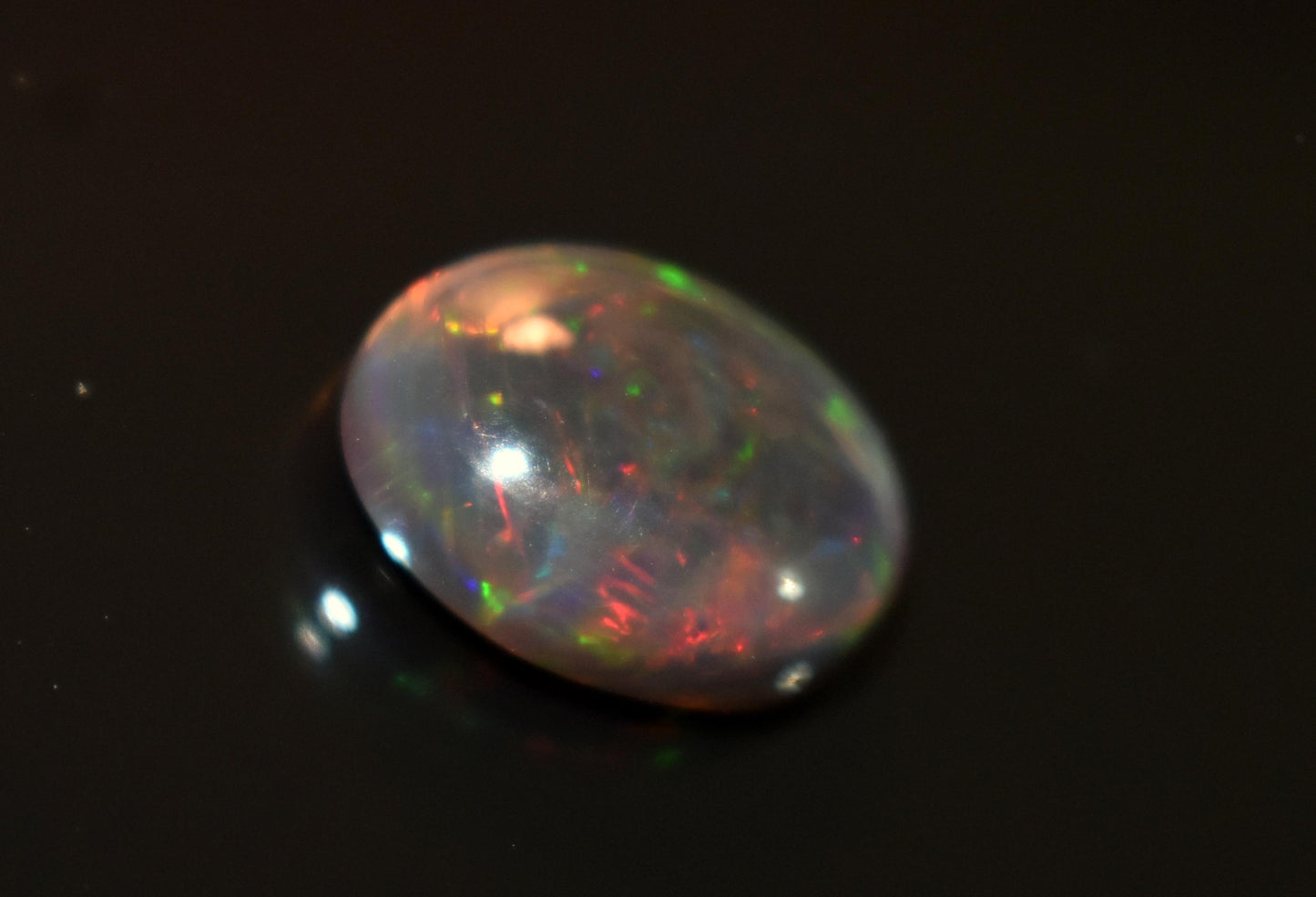 Black Ethiopian Opal, Welo Fire Oval Smooth Cabochon Loose Gemstone, 5.10 Crt, Size-11.5x15x5.5mm, For Jewelry Making,