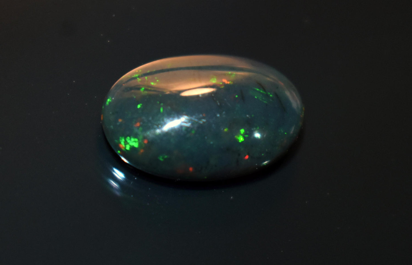 Black Ethiopian Opal, Welo Fire Oval Smooth Cabochon Loose Gemstone, 3.25 Ct, Size-10x15x4.5mm, For Jewelry Making,