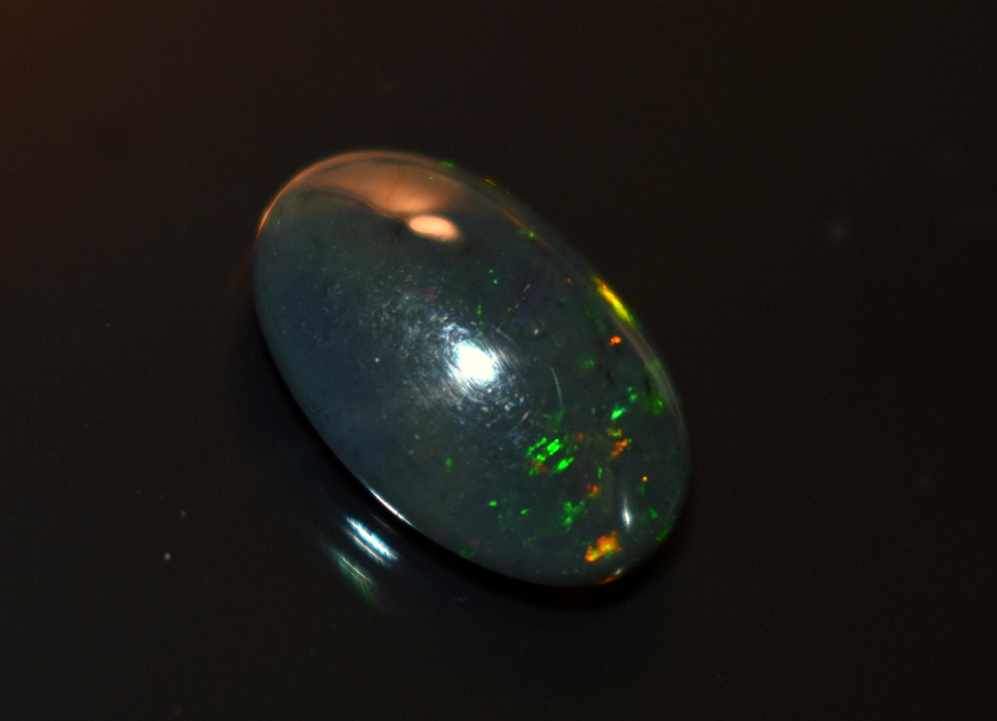 Black Ethiopian Opal, Welo Fire Oval Smooth Cabochon Loose Gemstone, 3.25 Ct, Size-10x15x4.5mm, For Jewelry Making,
