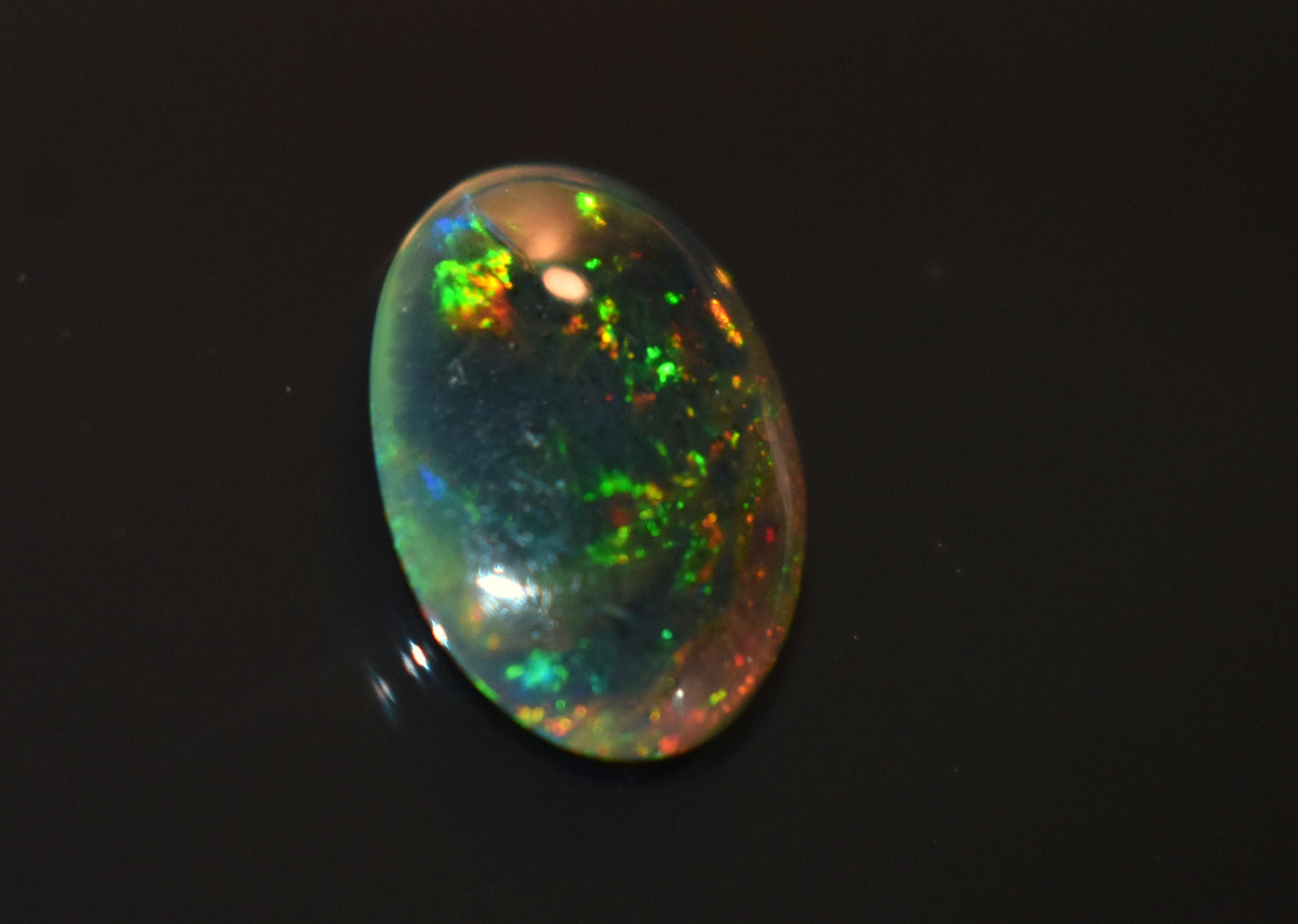 Black Ethiopian Opal, Welo Fire Oval Smooth Cabochon Loose Gemstone, 2.05 Ct, Size-10x14x3mm, For Jewelry Making,