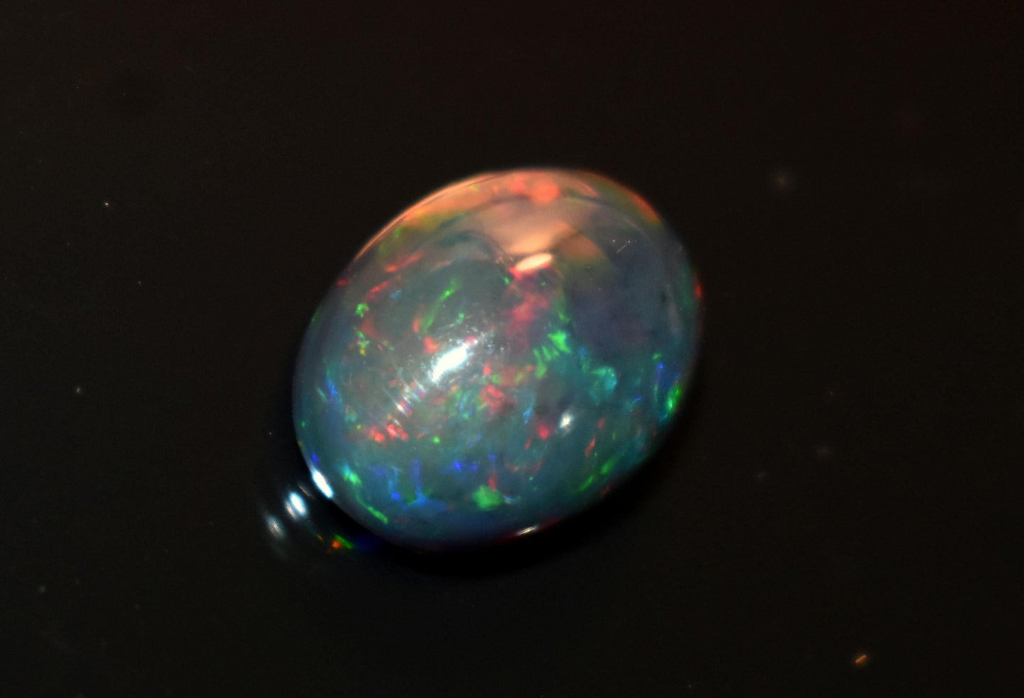 Black Ethiopian Opal, Welo Fire Oval Smooth Cabochon Loose Gemstone, 3.20 Ct, Size-10x13.5x5.5mm, For Jewelry Making,