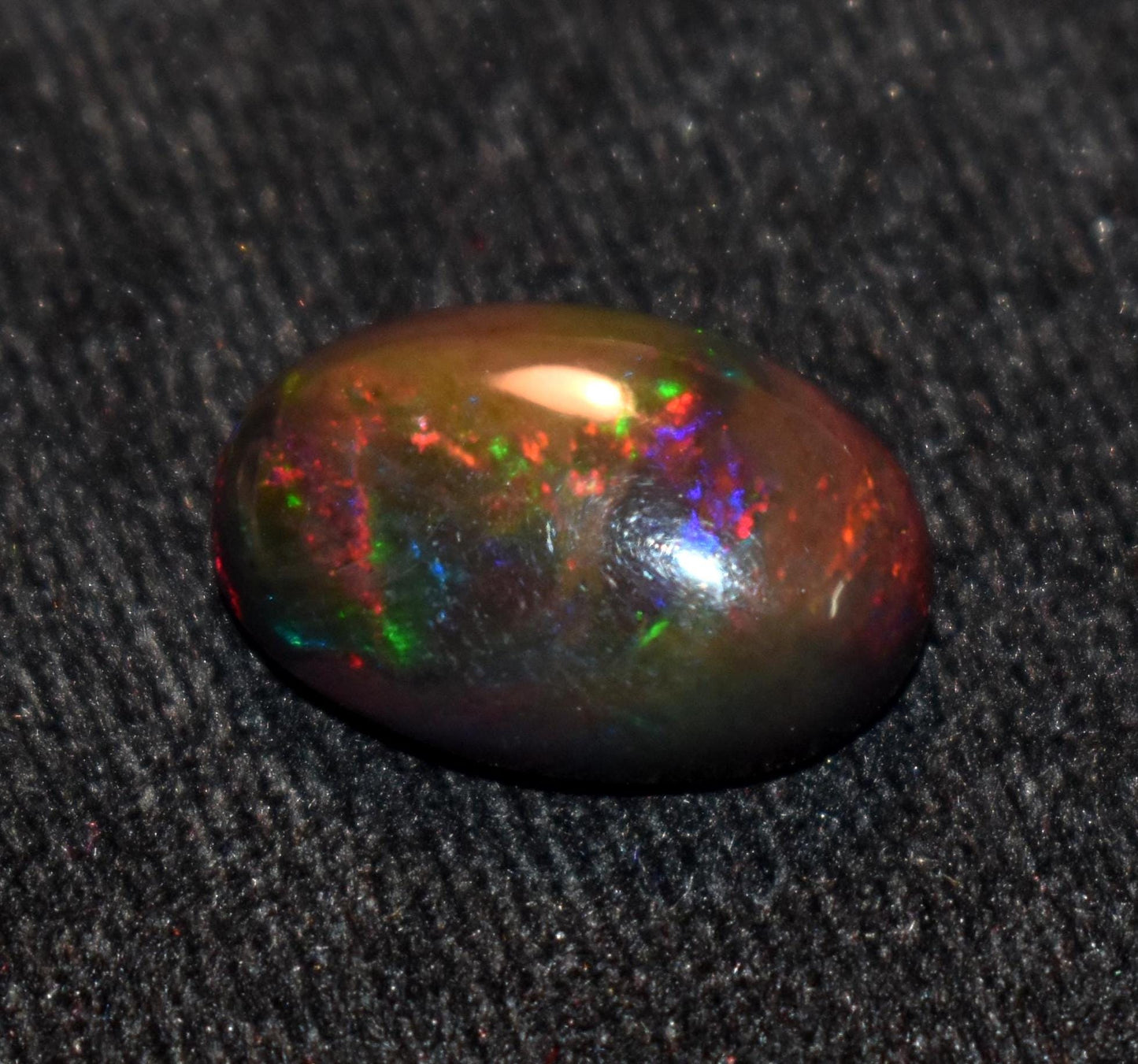 Black Ethiopian Opal, Oval Welo Fire Cabochon Loose Gemstone, 5.80 Carat, Size-13x17.5x5.5mm, For Jewelry Making,