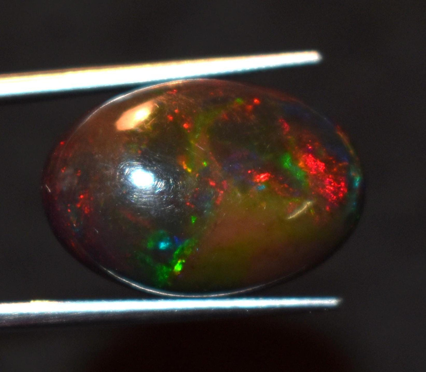 Black Ethiopian Opal, Oval Welo Fire Cabochon Loose Gemstone, 5.80 Carat, Size-13x17.5x5.5mm, For Jewelry Making,
