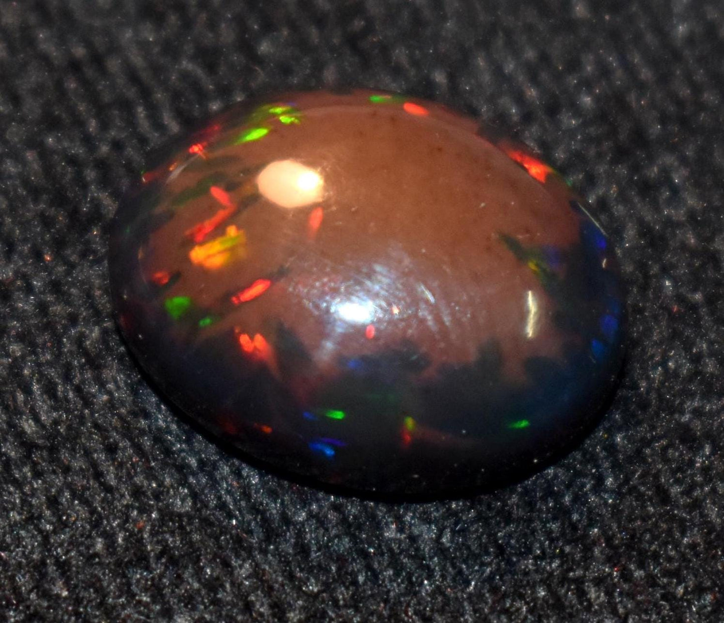 Black Ethiopian Opal, Oval Welo Fire Cabochon Loose Gemstone, 7.40 Carat, Size-13.5x17x7mm, For Jewelry Making,