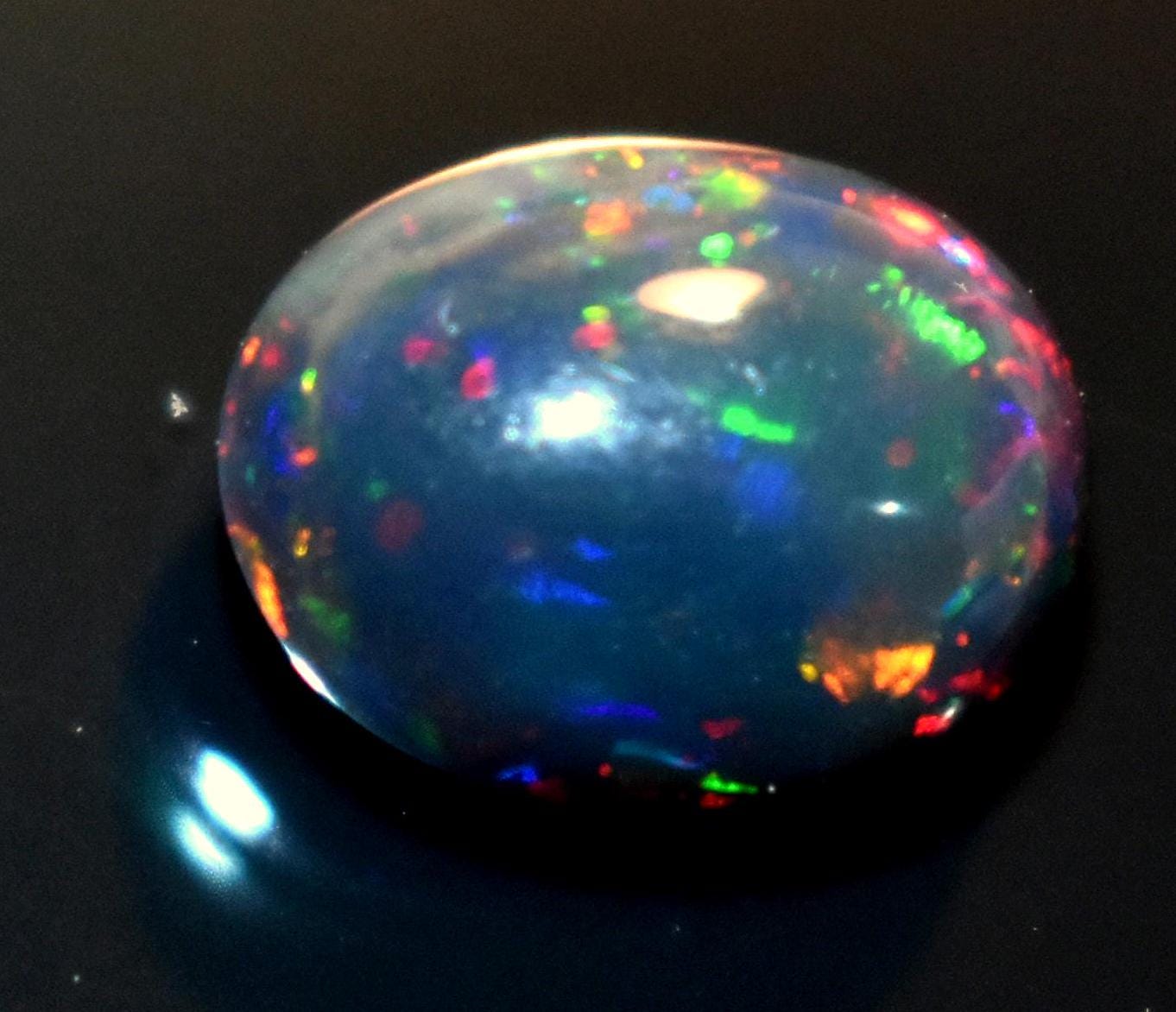 Black Ethiopian Opal, Oval Welo Fire Cabochon Loose Gemstone, 2.45 Carat, Size-8x10.5x6mm, For Jewelry Making,