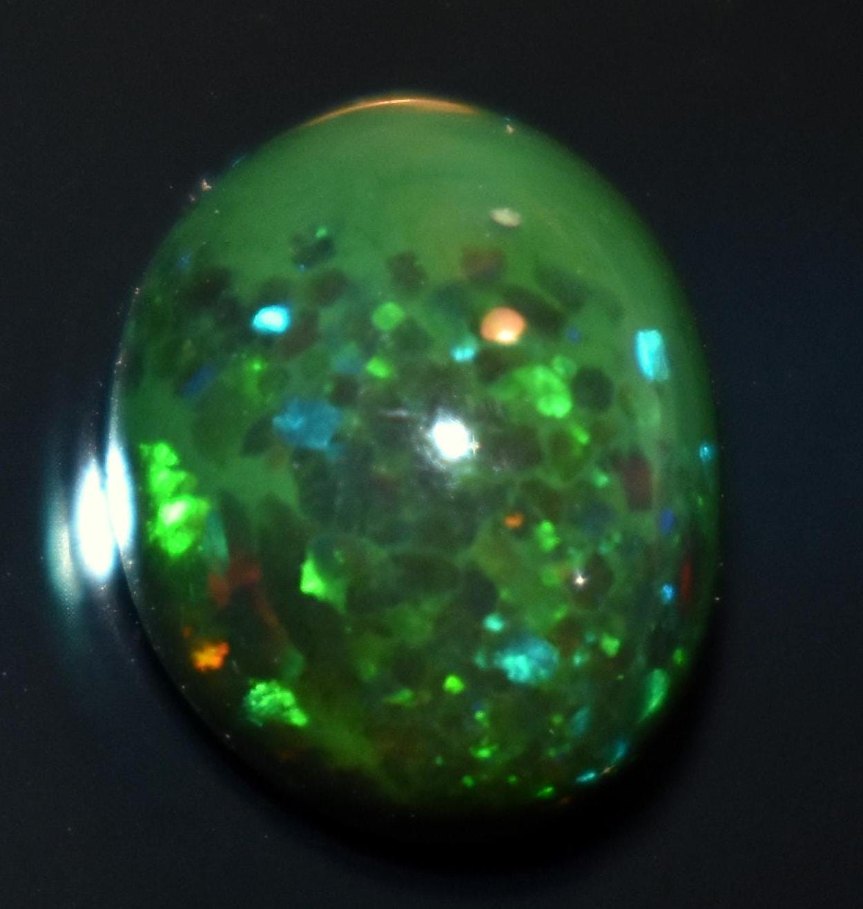 Black Ethiopian Opal, Oval Welo Fire Cabochon Loose Gemstone, 1.85 Carat, Size-8x10x5mm, For Jewelry Making,