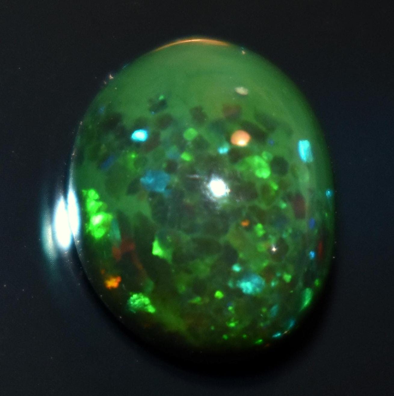 Black Ethiopian Opal, Oval Welo Fire Cabochon Loose Gemstone, 1.85 Carat, Size-8x10x5mm, For Jewelry Making,