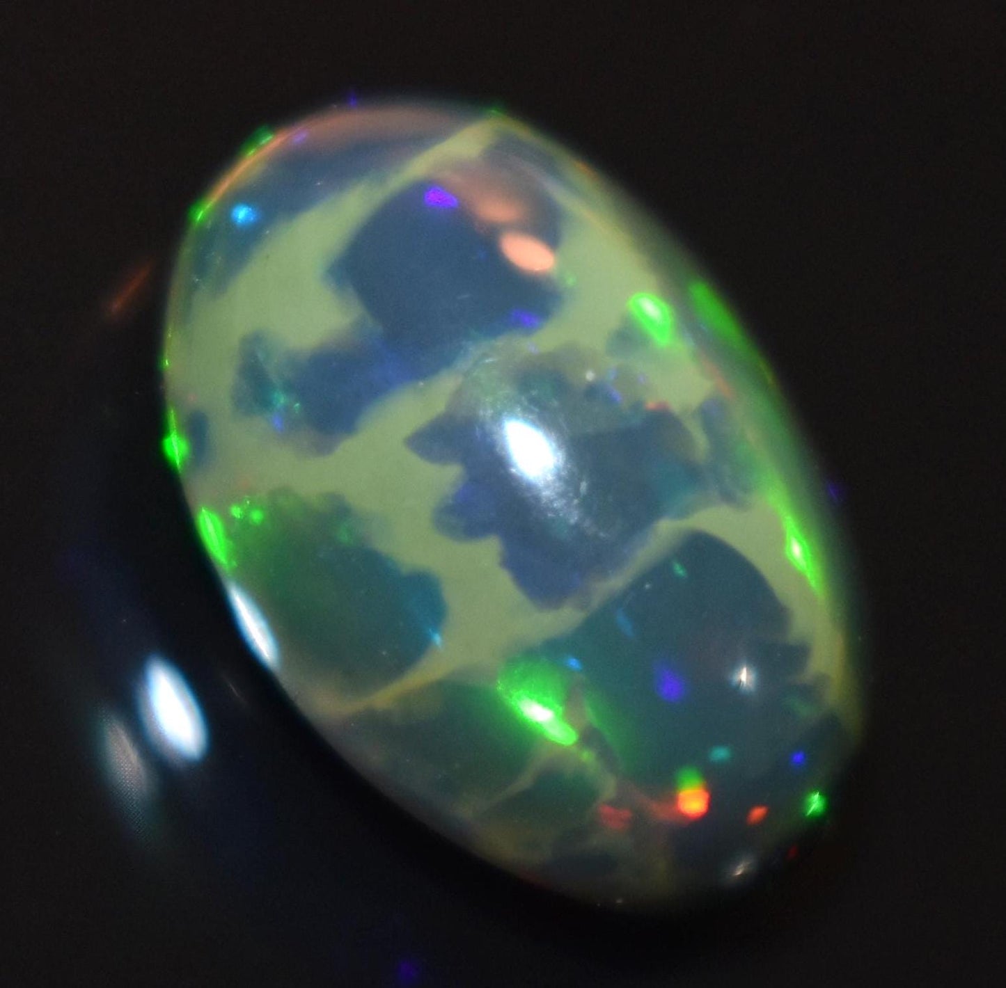 Black Ethiopian Opal, Oval Welo Fire Cabochon Loose Gemstone, 3.75 Carat, Size-9x13x6.5mm, For Jewelry Making,