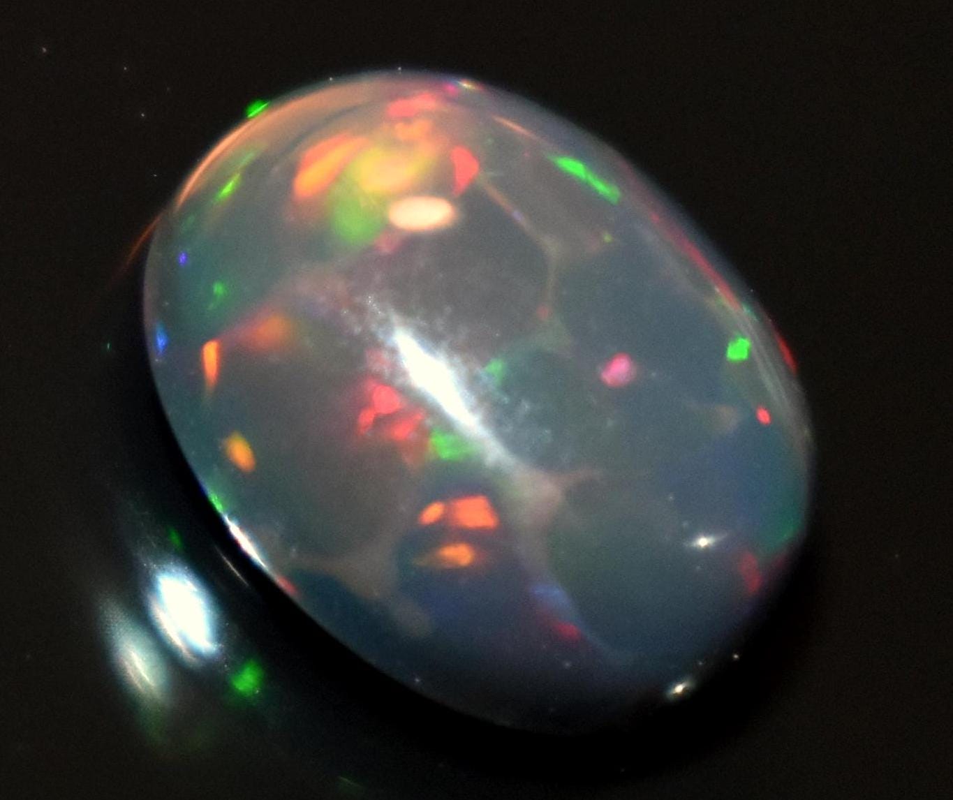 Black Ethiopian Opal, Oval Welo Fire Cabochon Loose Gemstone, 1.90 Carat, Size-8x10x4.5mm, For Jewelry Making,