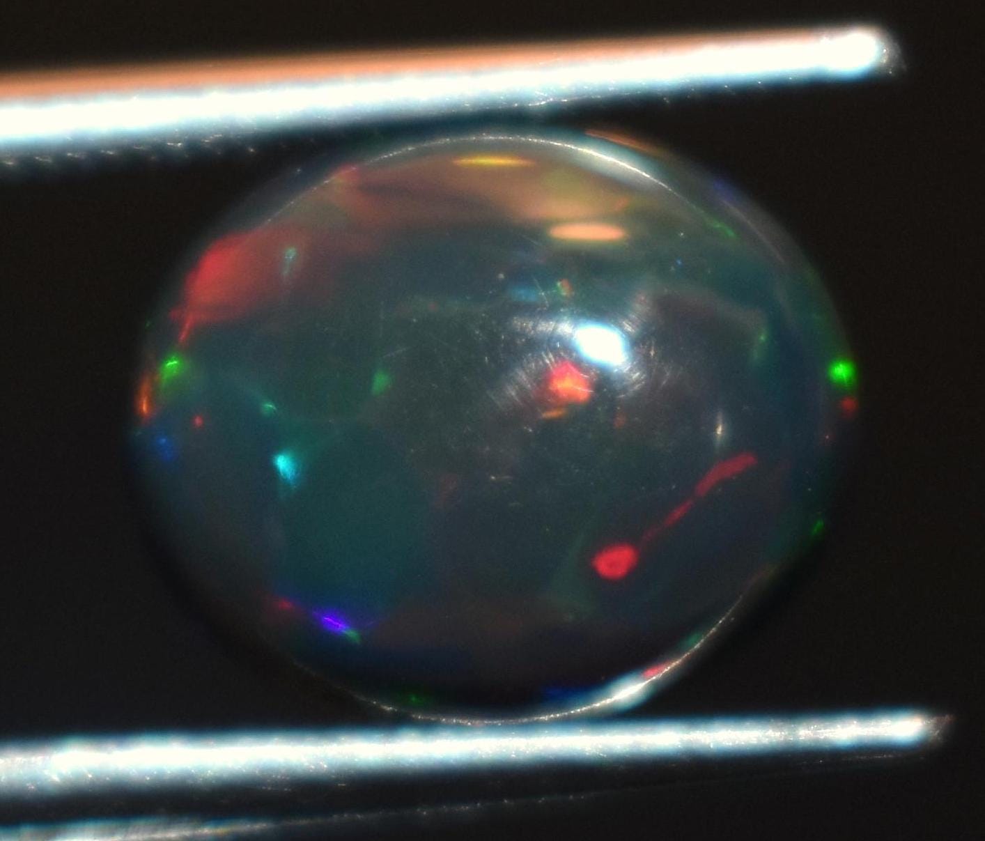 Black Ethiopian Opal, Oval Welo Fire Cabochon Loose Gemstone, 1.90 Carat, Size-8x10x4.5mm, For Jewelry Making,