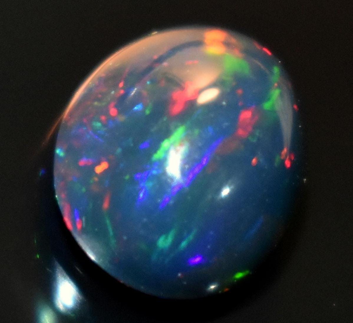 Black Ethiopian Opal, Oval Welo Fire Cabochon Loose Gemstone, 1.80 Carat, Size-8x10x5mm, For Jewelry Making,