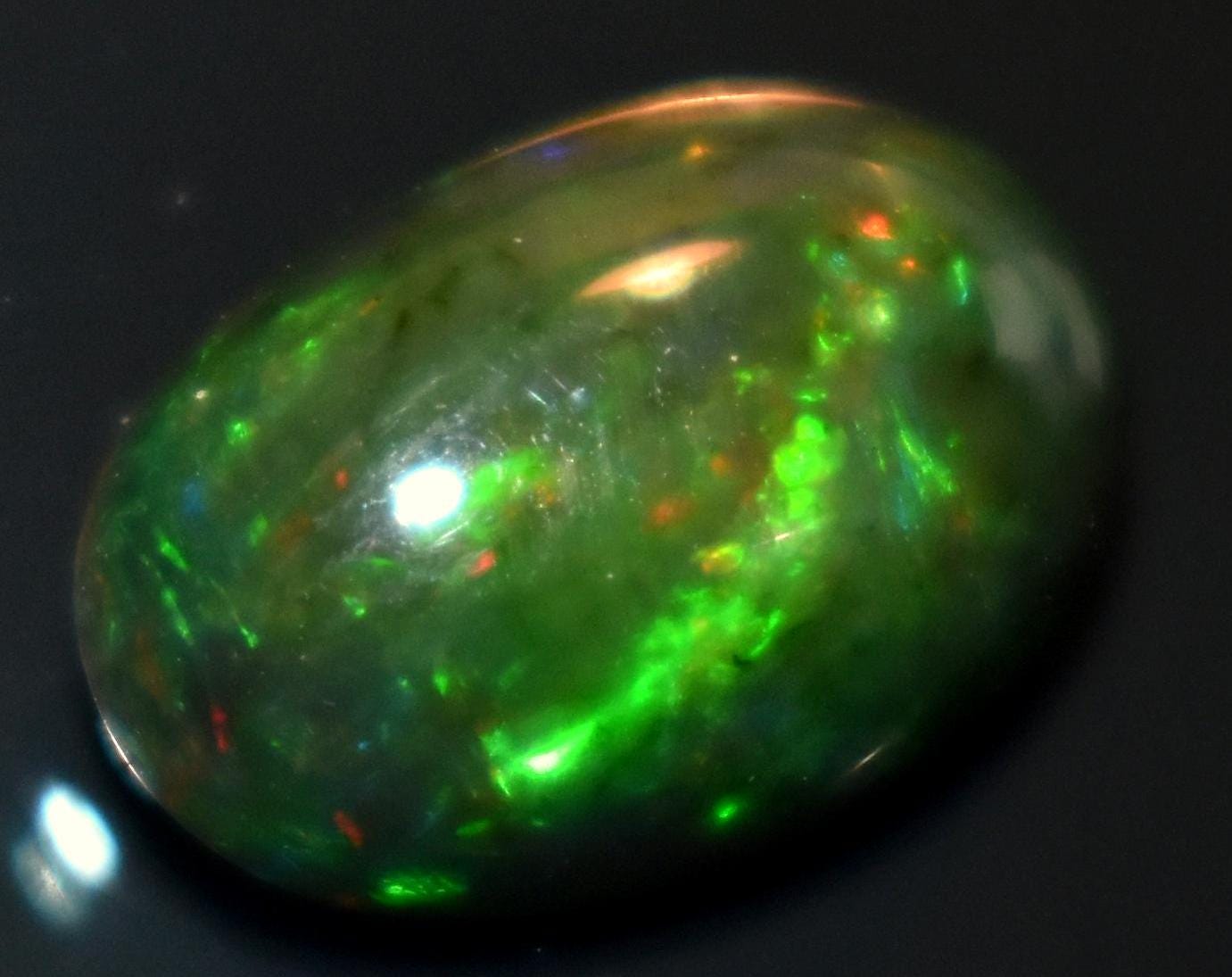 Black Ethiopian Opal, Oval Welo Fire Cabochon Loose Gemstone, 2.20 Carat, Size-8x12x4.5mm, For Jewelry Making,