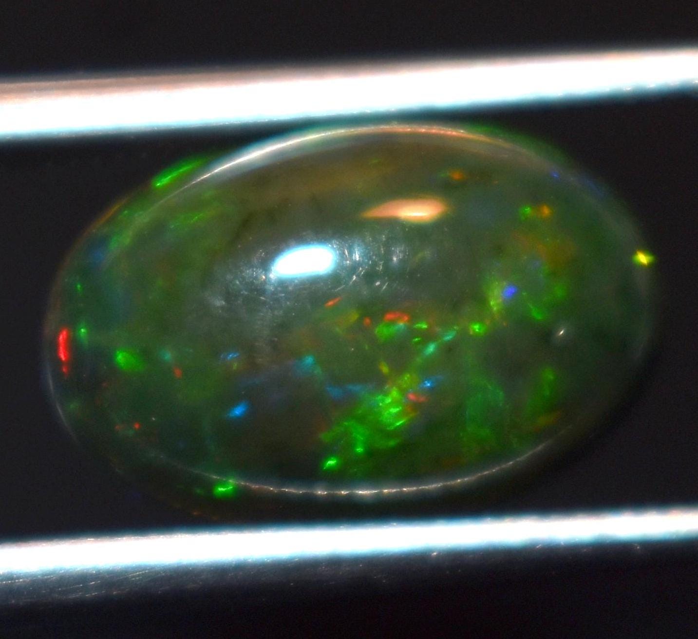 Black Ethiopian Opal, Oval Welo Fire Cabochon Loose Gemstone, 2.20 Carat, Size-8x12x4.5mm, For Jewelry Making,