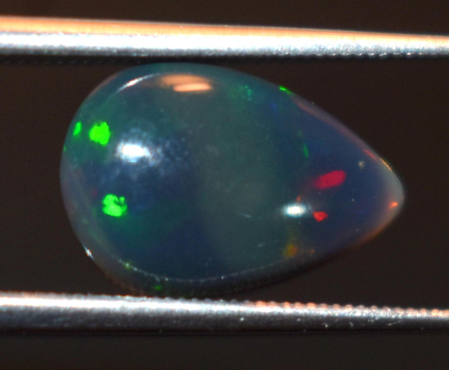 Black Ethiopian Opal, Pear Welo Fire Cabochon Loose Gemstone, 2.05 Carat, Size-8.5x12.5x4.5mm, For Jewelry Making,