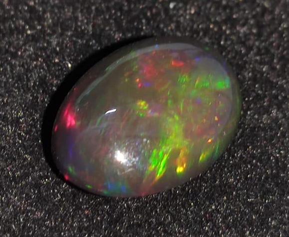 Black Ethiopian Opal, Oval Welo Fire Cabochon Loose Gemstone, 5.40 Carat, Size-11.5x16x6.5mm, For Jewelry Making,