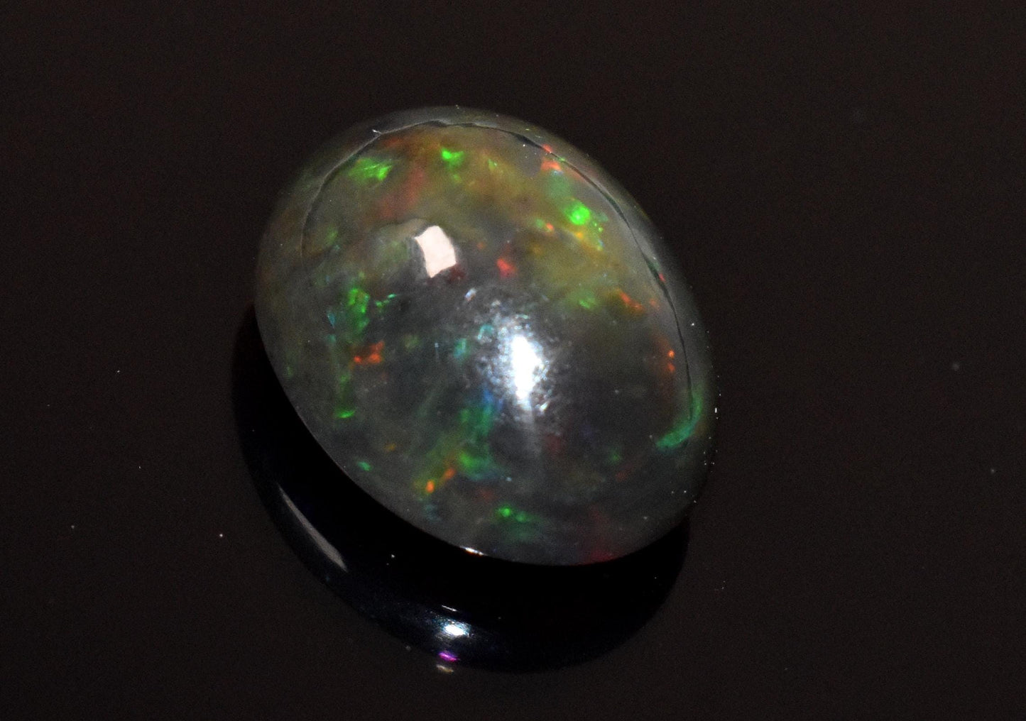 Black Ethiopian Opal, Oval Welo Fire Cabochon Loose Gemstone, 4.55 Crt, Size-11x14x7mm, For Jewelry Making, Gift For Her,